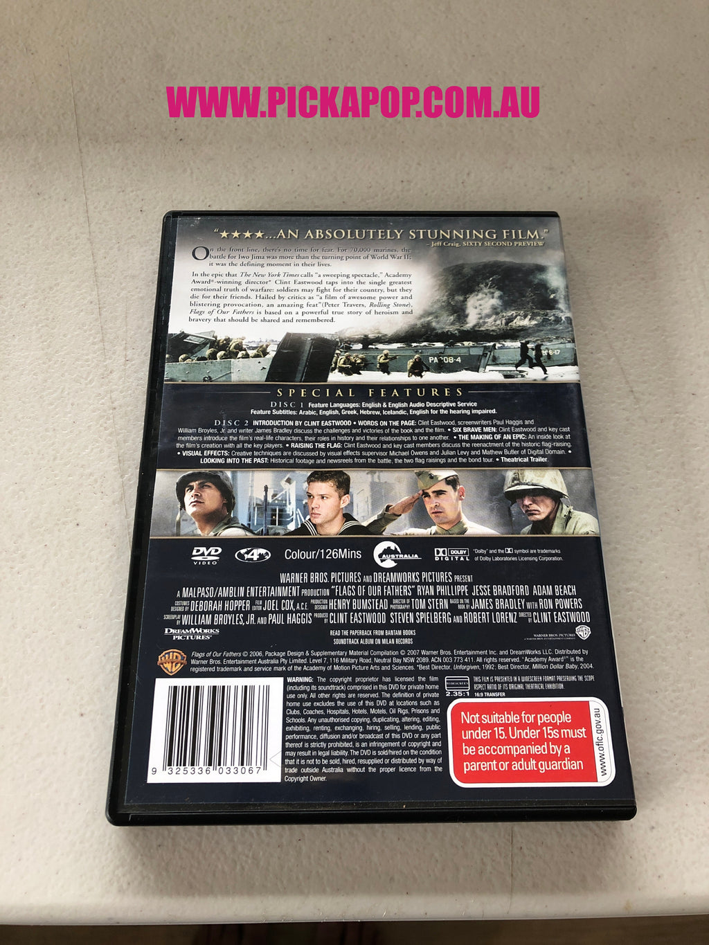 FLAGS OF OUR FATHERS 2 Disc Edition - PAL Region 4 - DVD Cleaned and Tested