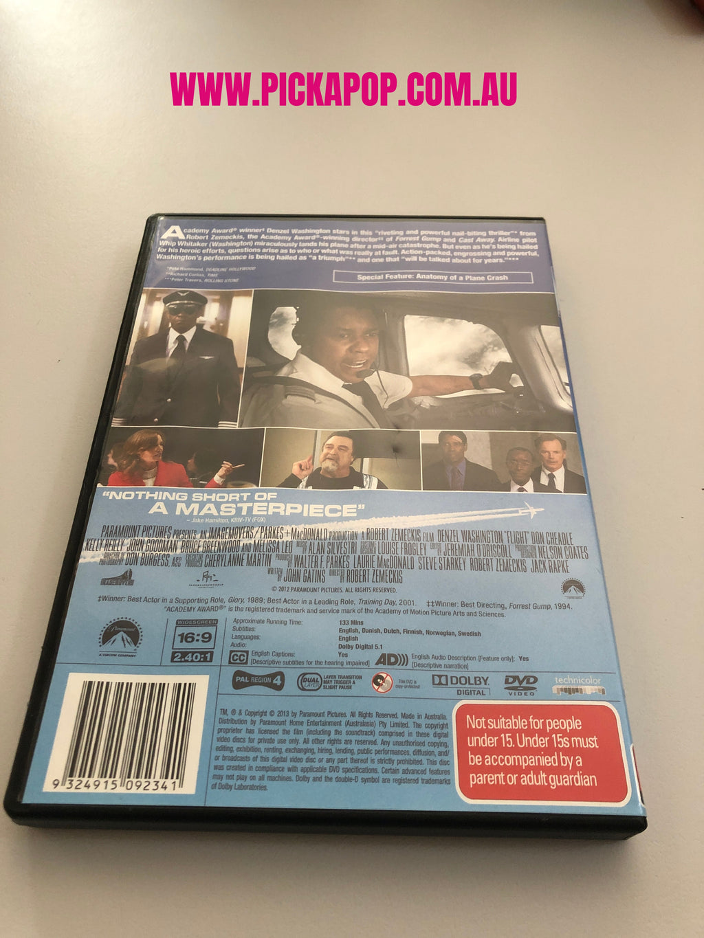 FLIGHT - EX RENTAL - (PAL Region 4) DVD Cleaned and Tested