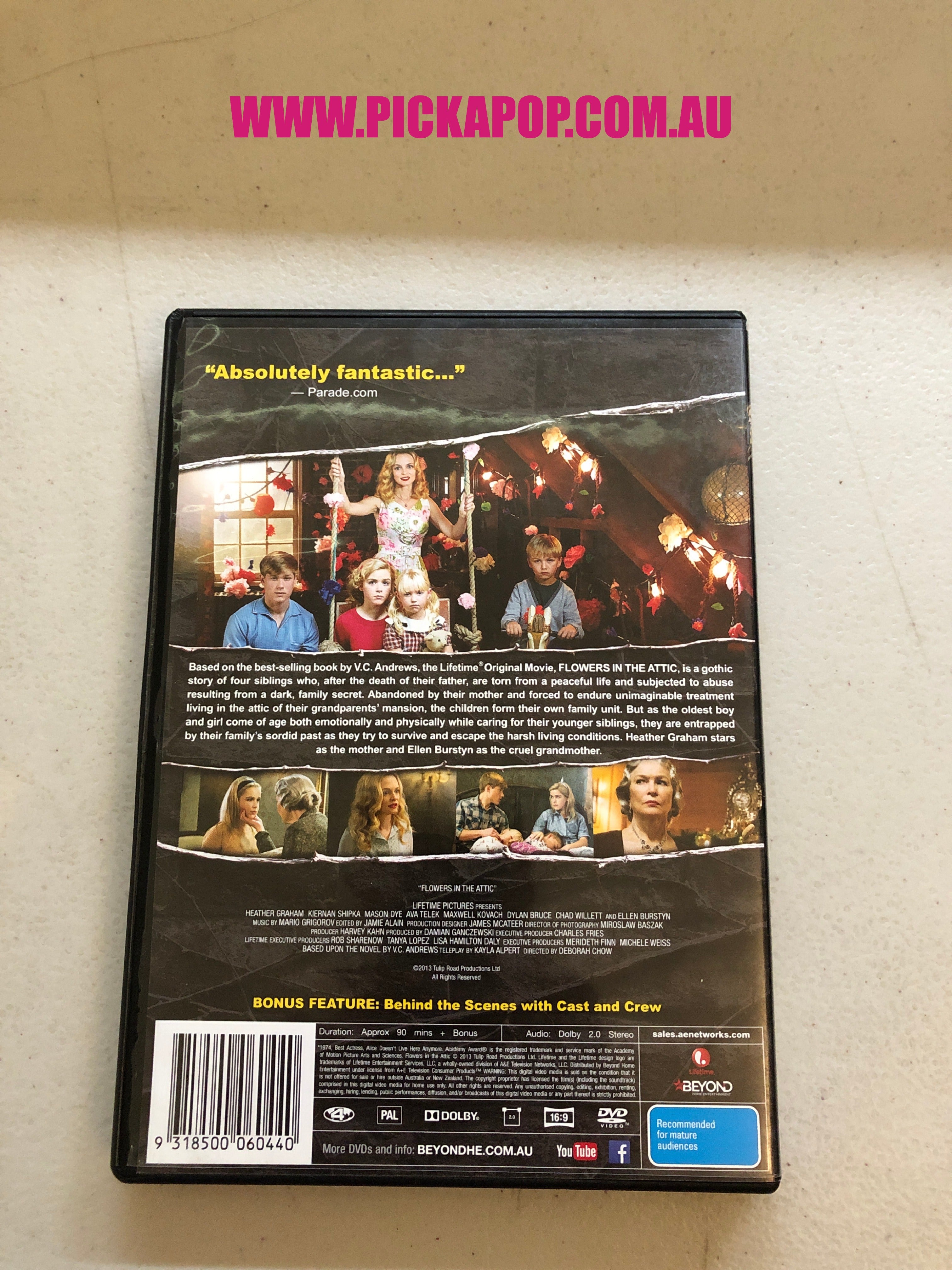 FLOWERS IN THE ATTIC - PAL Region 4 - DVD Cleaned and Tested