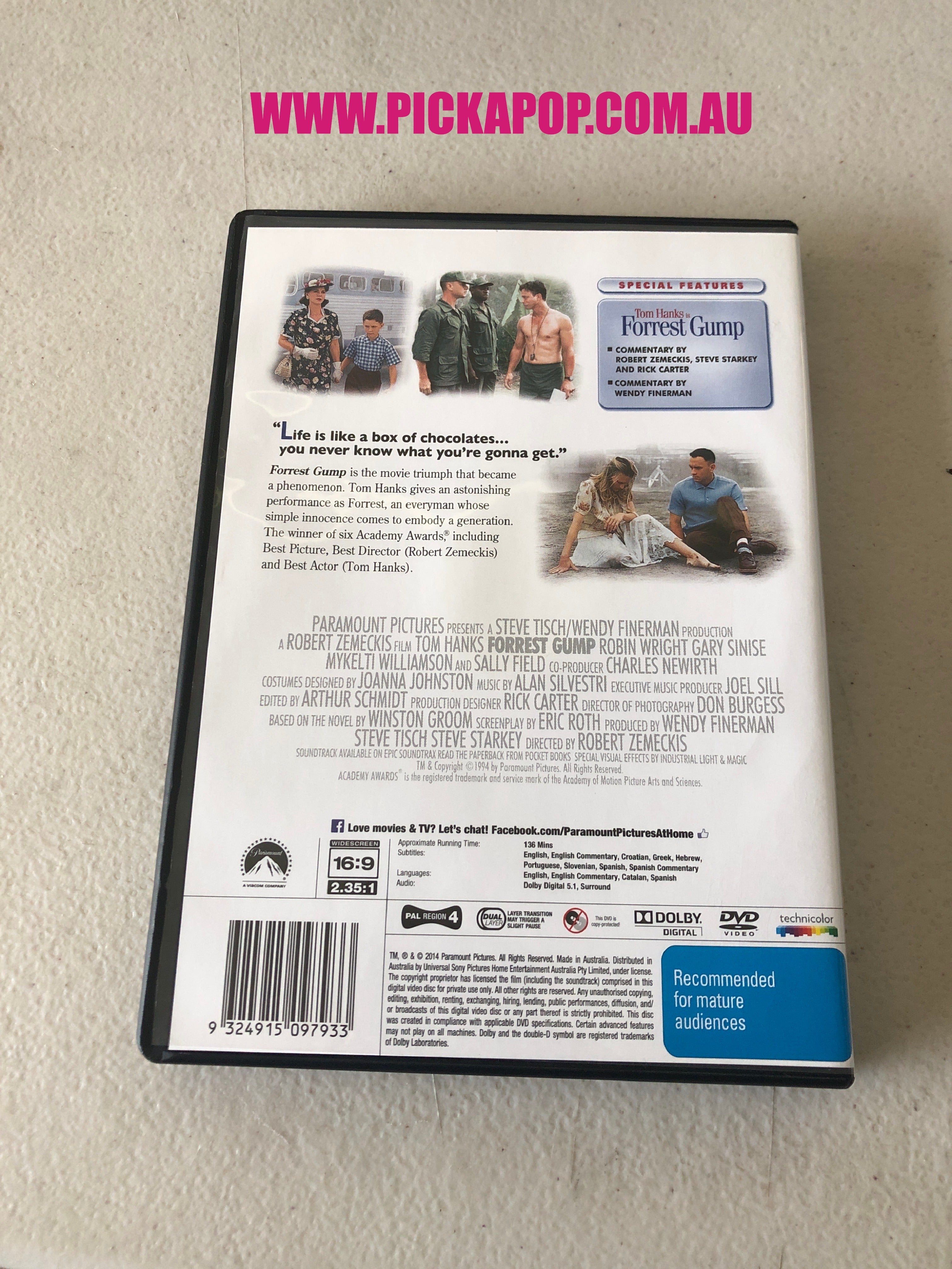 FORREST GUMP - PAL Region 4 - DVD Cleaned and Tested