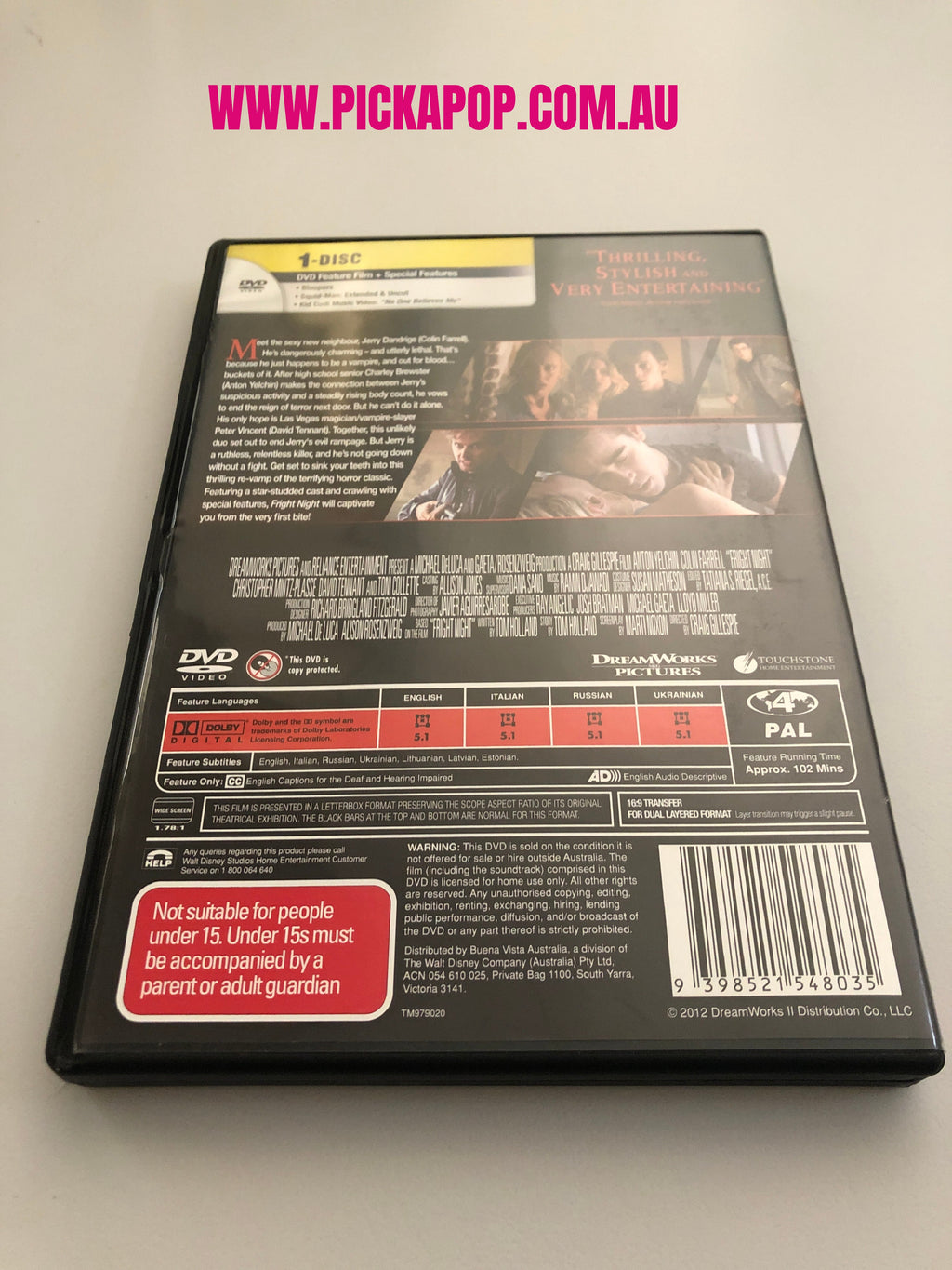 FRIGHT NIGHT - (PAL Region 4) DVD Cleaned and Tested
