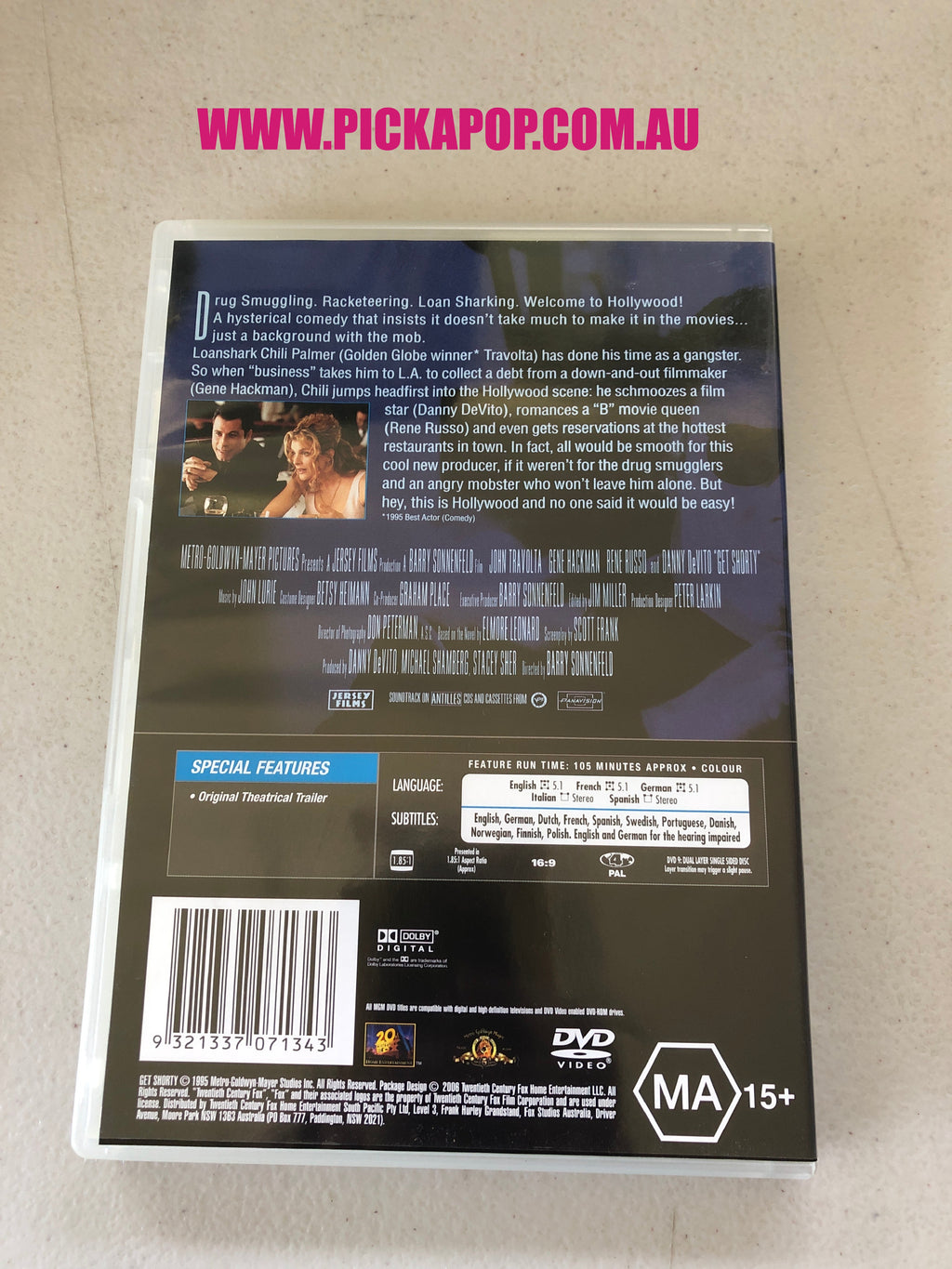 GET SHORTY - PAL Region 4 - DVD Cleaned and Tested