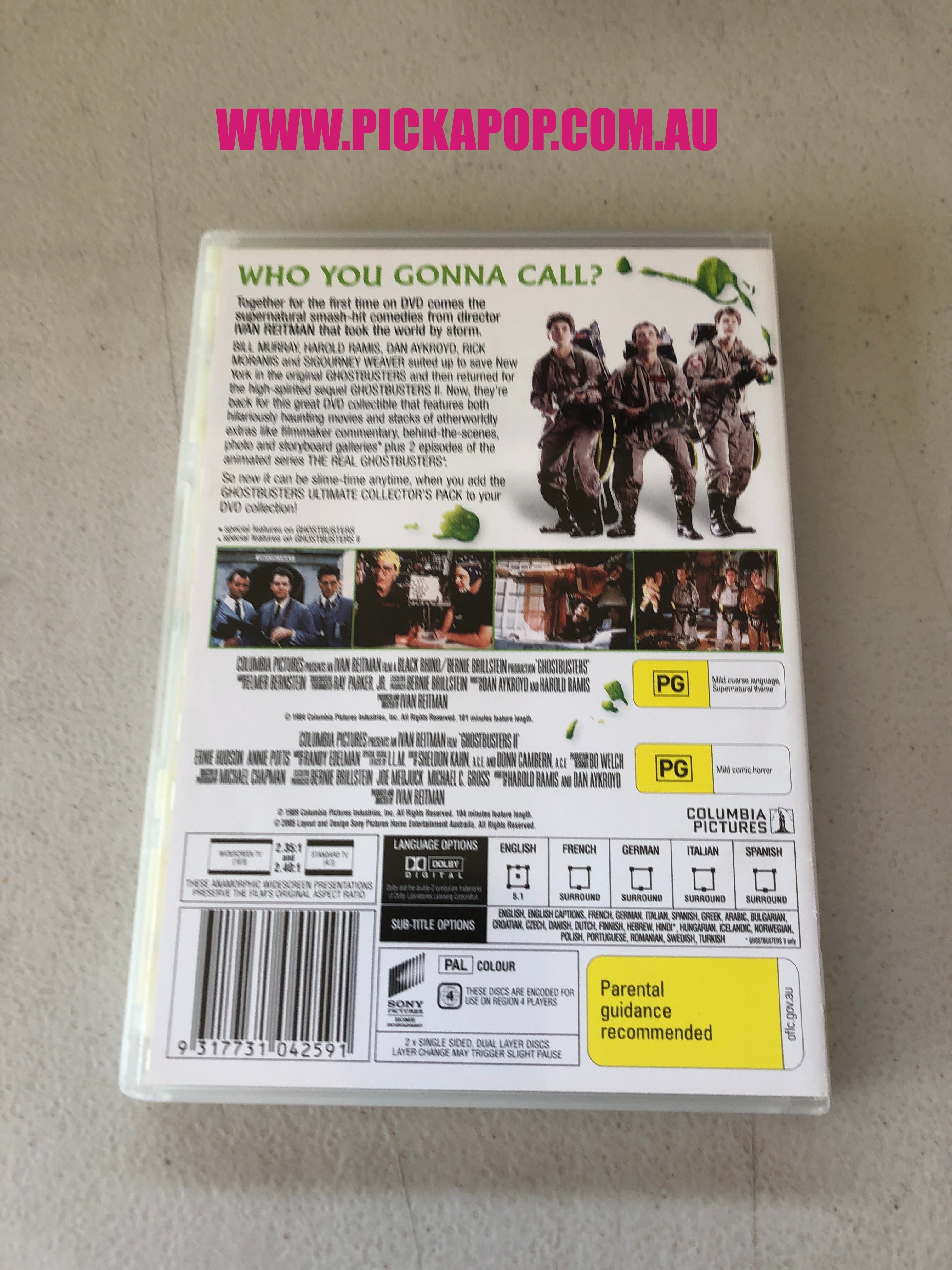 GHOST BUSTERS PLUS GHOSTBUSTERS II - PAL Region 4 - DVD Cleaned and Tested