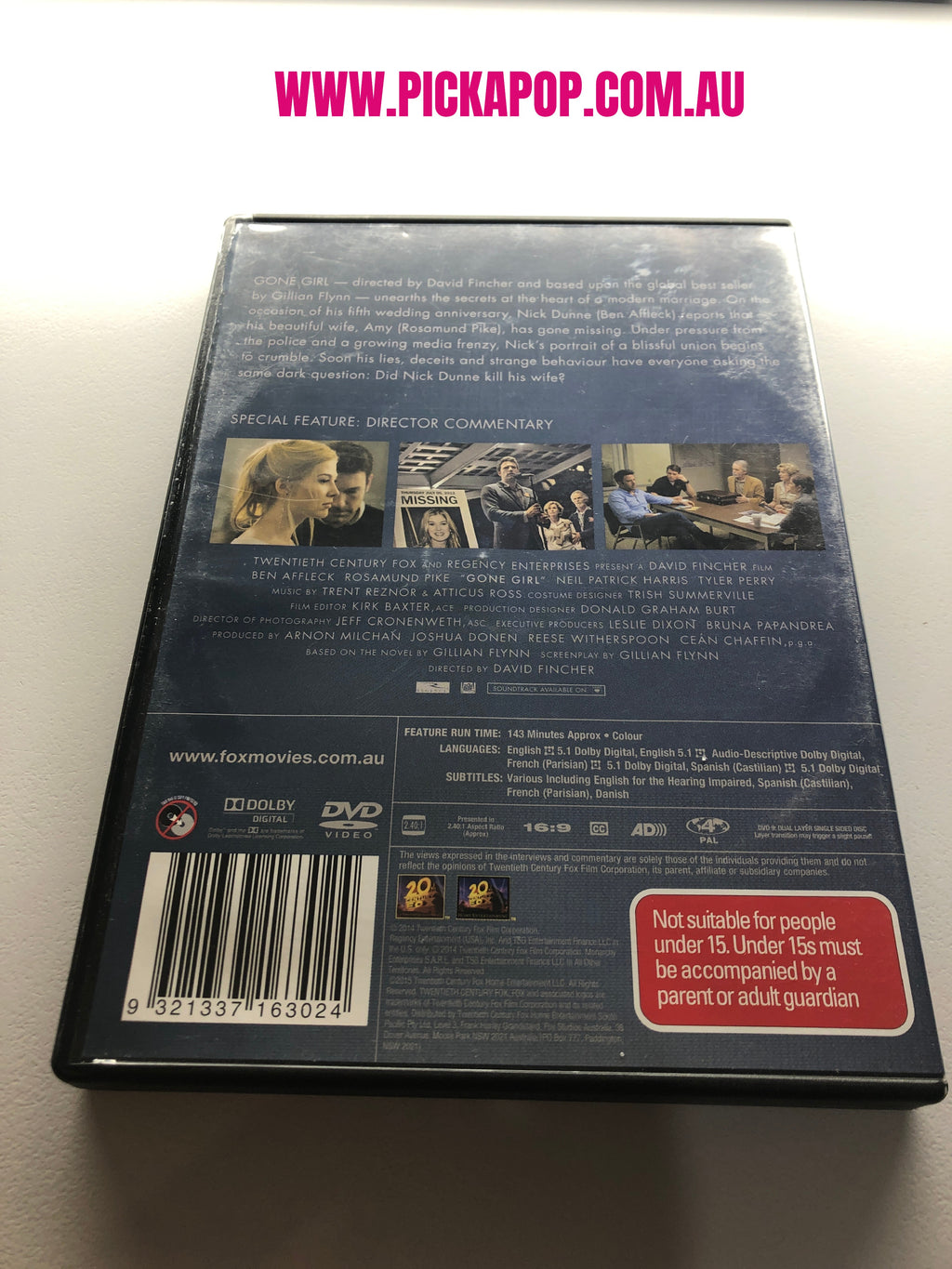 GONE GIRL - (PAL Region 4) DVD Cleaned and Tested