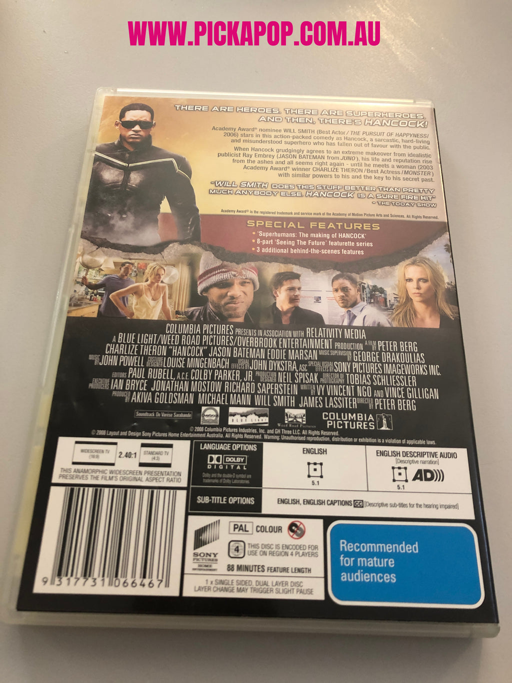 HANCOCK - (PAL Region 4) DVD Cleaned and Tested