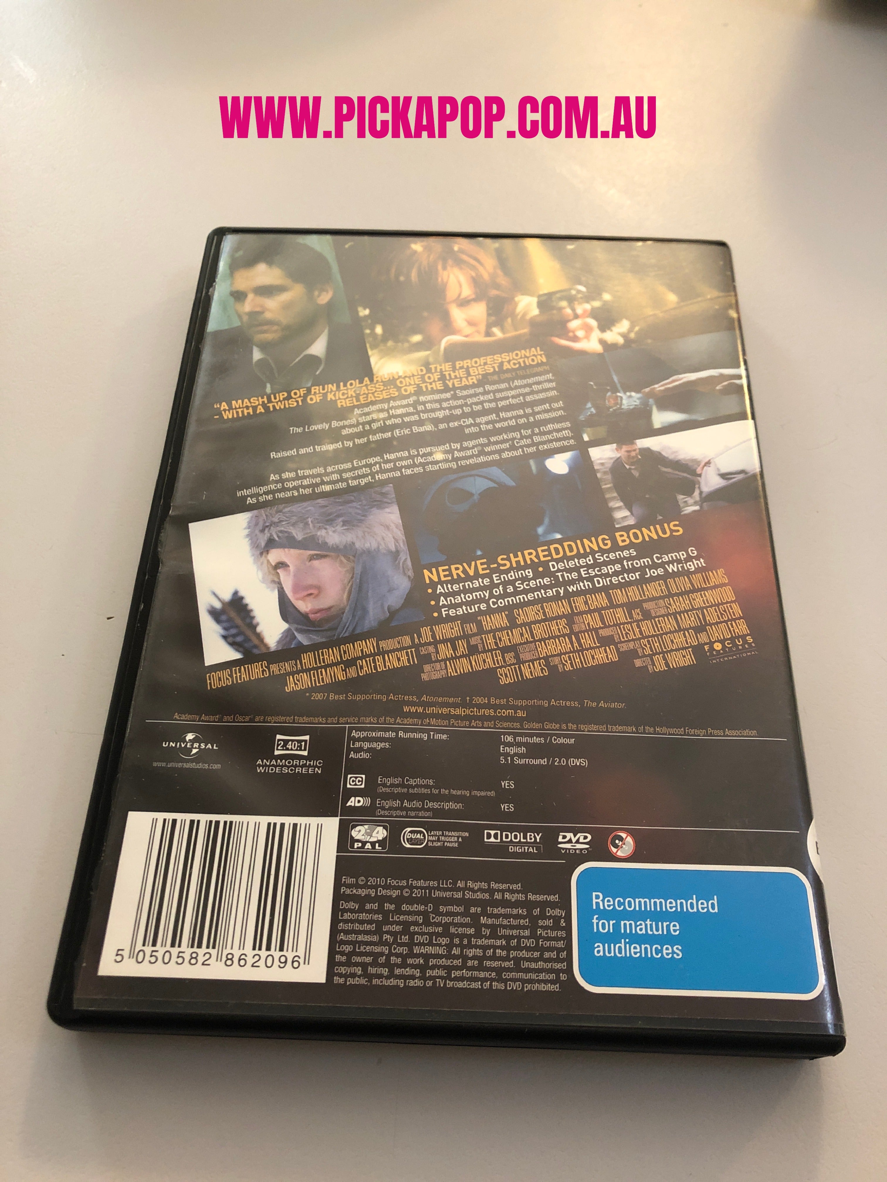 HANNA - (PAL Region 4) DVD Cleaned and Tested