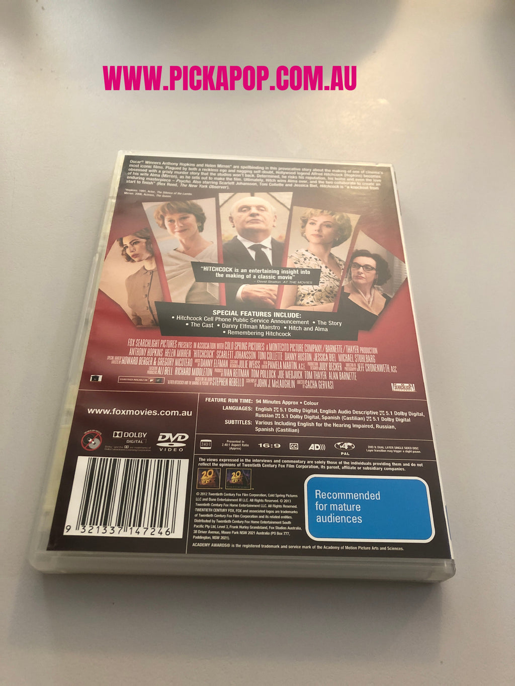 HITCHCOCK - (PAL Region 4) DVD Cleaned and Tested