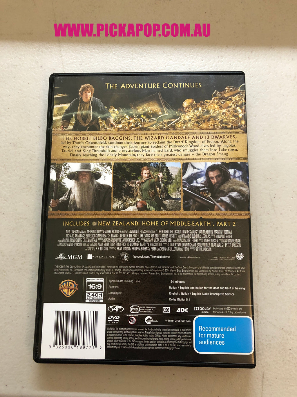 THE HOBBIT AN UNEXPECTED JOURNEY - PAL Region 4 - DVD Cleaned and Tested