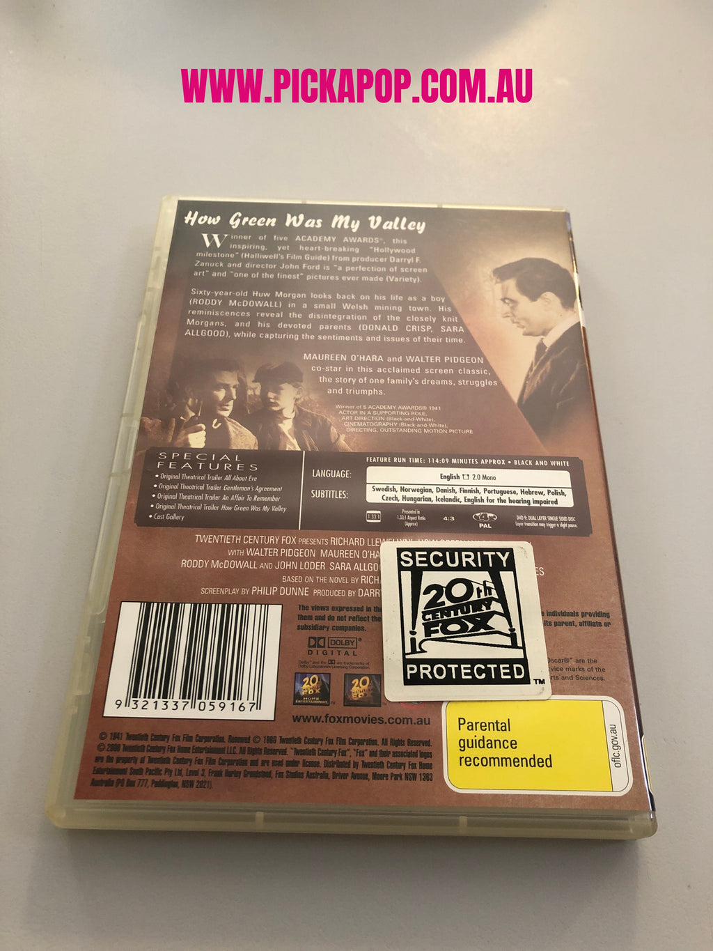 HOW GREEN WAS MY VALLEY - (PAL Region 4) DVD Cleaned and Tested