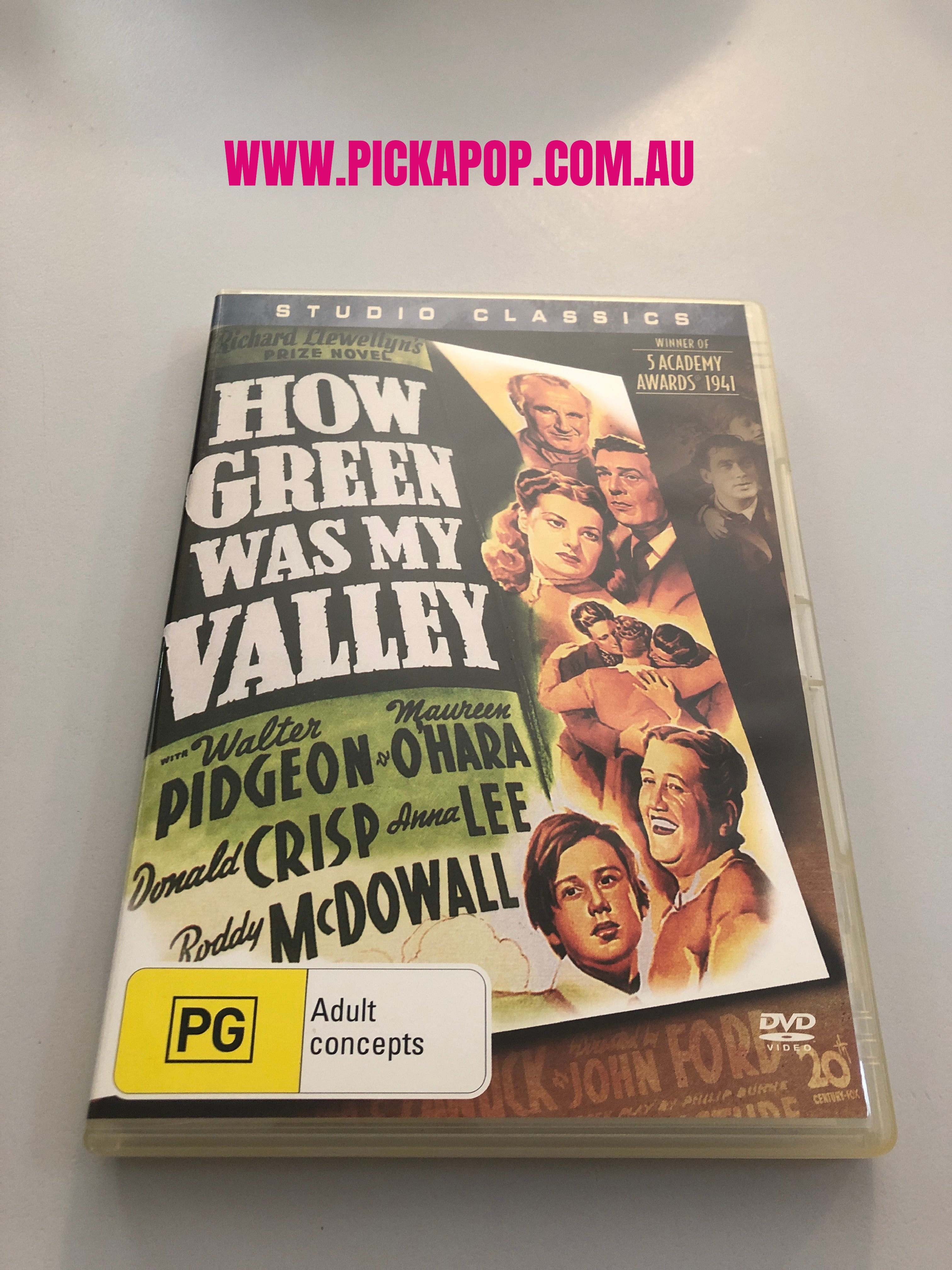 HOW GREEN WAS MY VALLEY - (PAL Region 4) DVD Cleaned and Tested