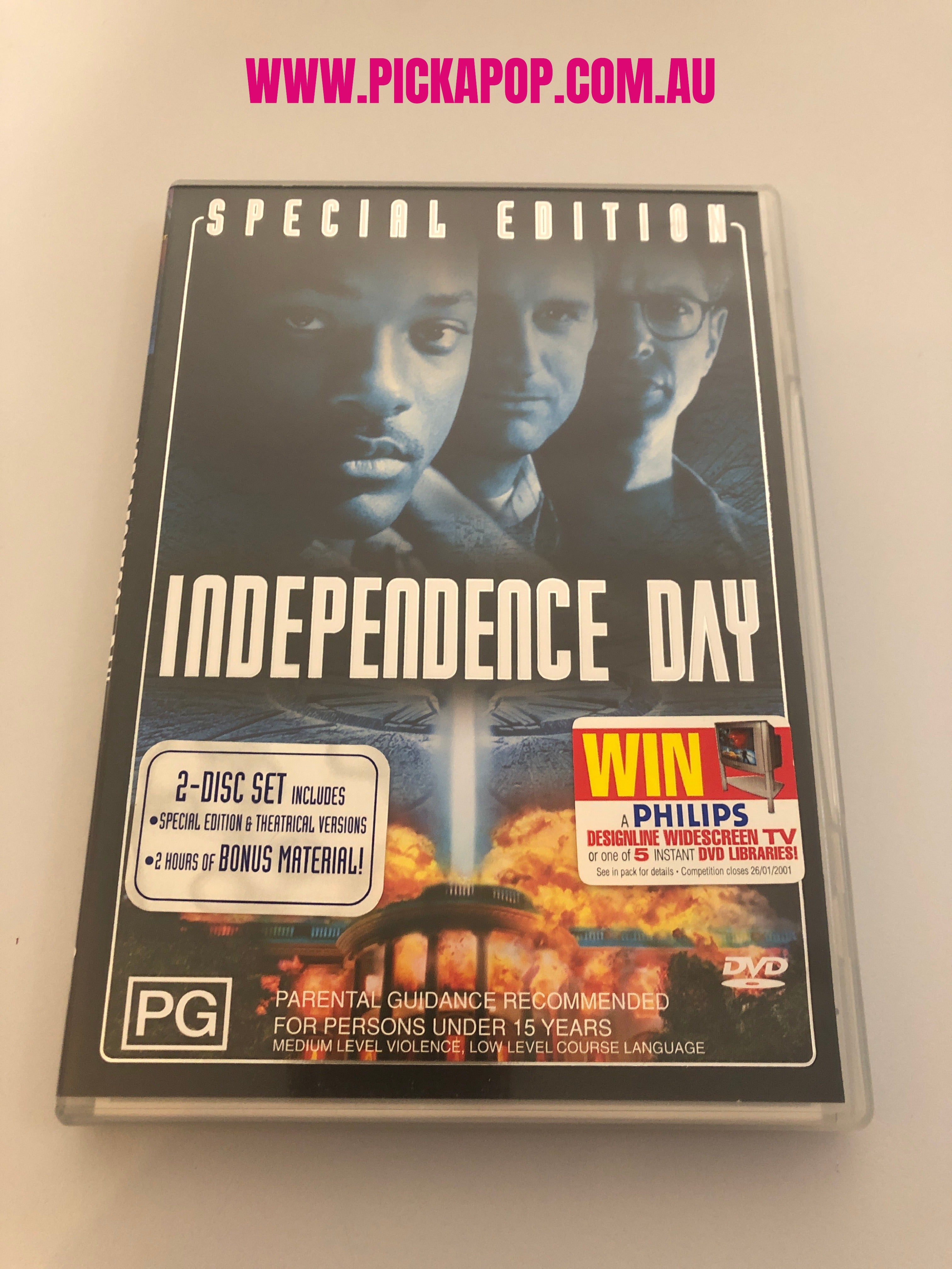 INDEPENDENCE DAY - SPECIAL EDITION 2 DISC SET -  (PAL Region 4) DVD Cleaned and Tested