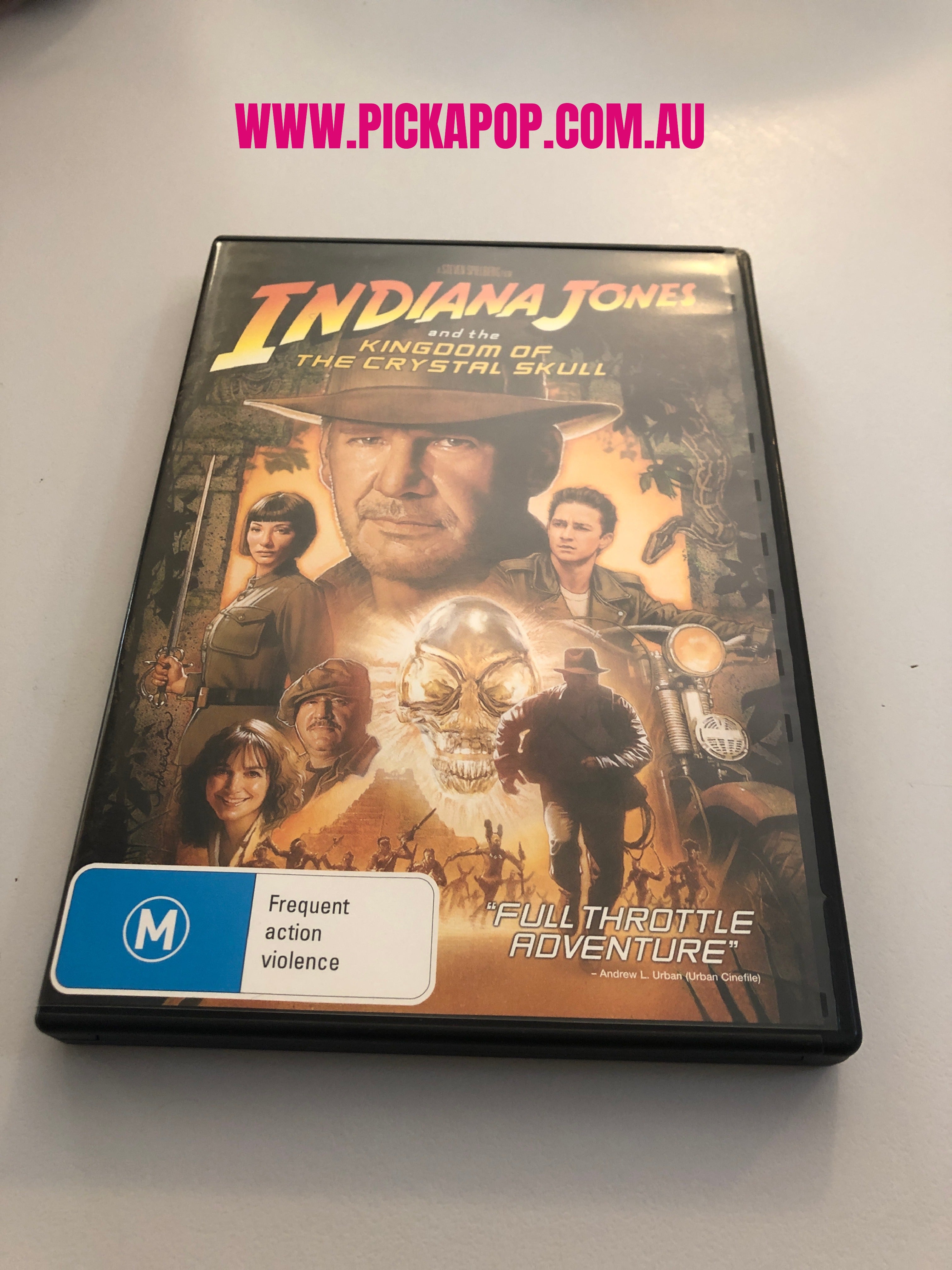INDIANA JONES AND THE KINGDOM OF THE CRYSTAL SKULL- (PAL Region 4) DVD Cleaned and Tested