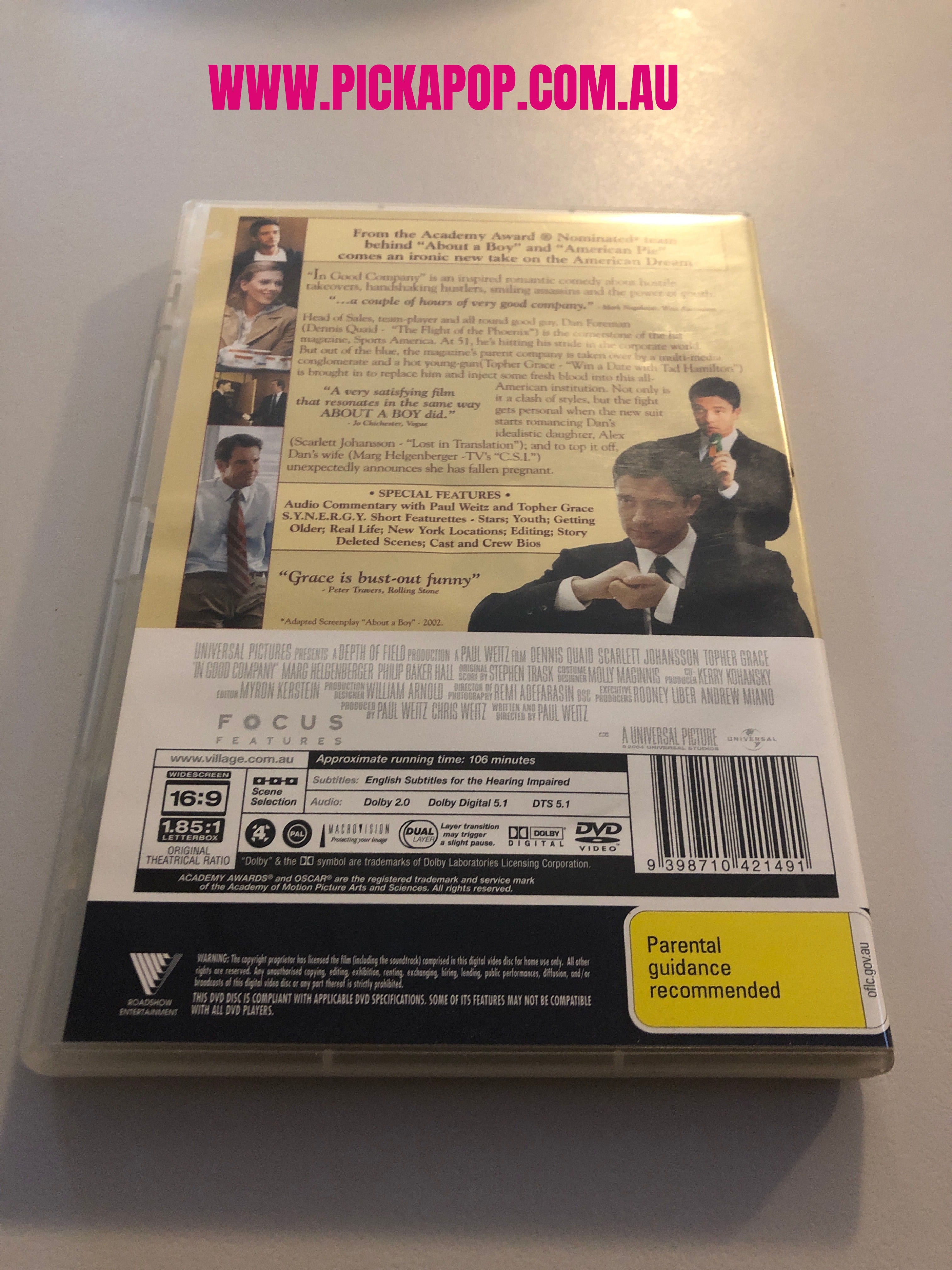 IN GOOD COMPANY - (PAL Region 4) DVD Cleaned and Tested