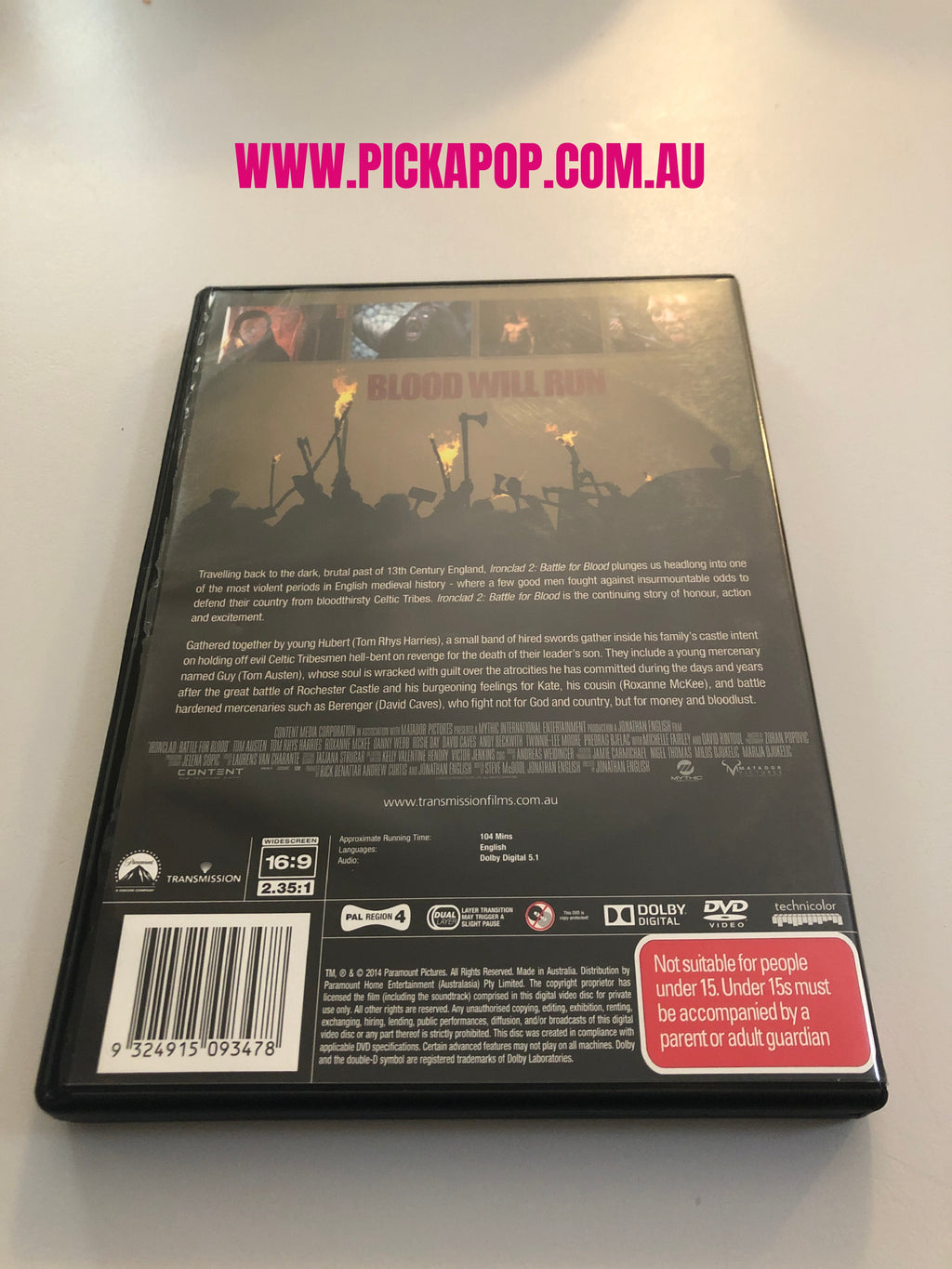 IRONCLAD 2 BATTLE FOR BLOOD - (PAL Region 4) DVD Cleaned and Tested