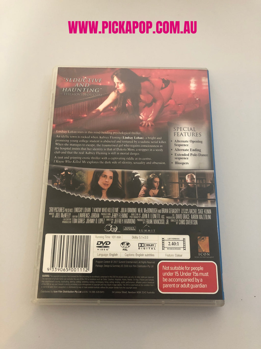 I KNOW WHO KILLED ME - (PAL Region 4) DVD Cleaned and Tested