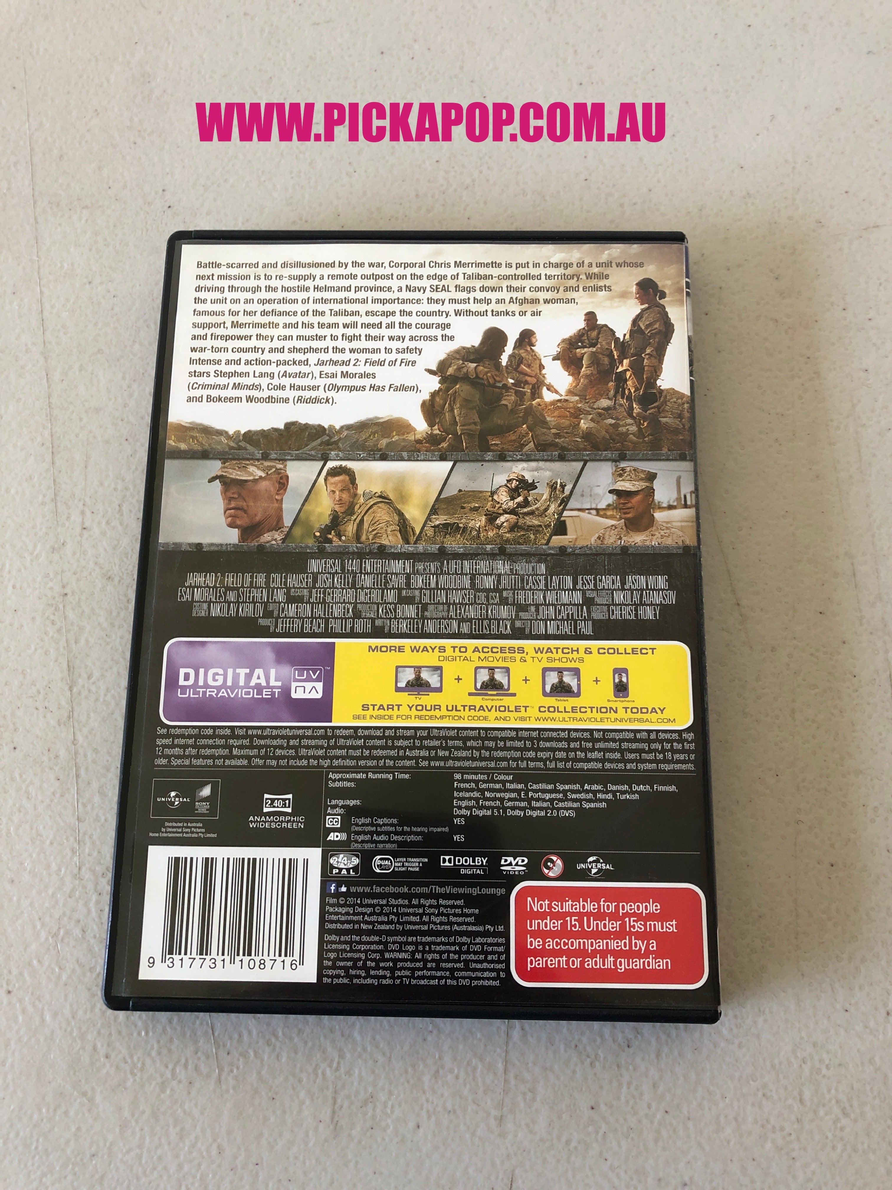 JARHEAD 2 FIELD OF FIRE - PAL Region 4 - DVD Cleaned and Tested