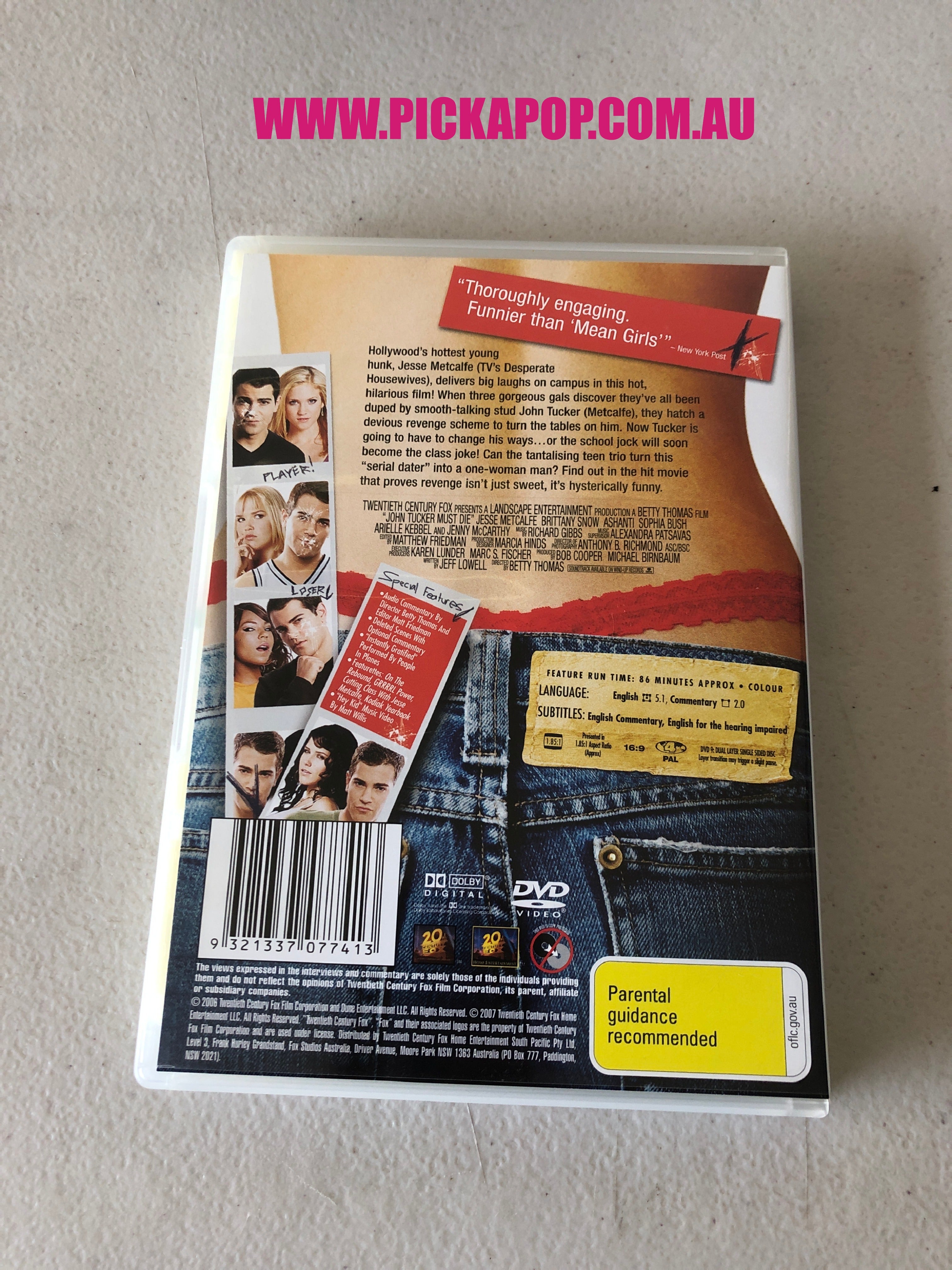 JOHN TUCKER MUST DIE - PAL Region 4 - DVD Cleaned and Tested