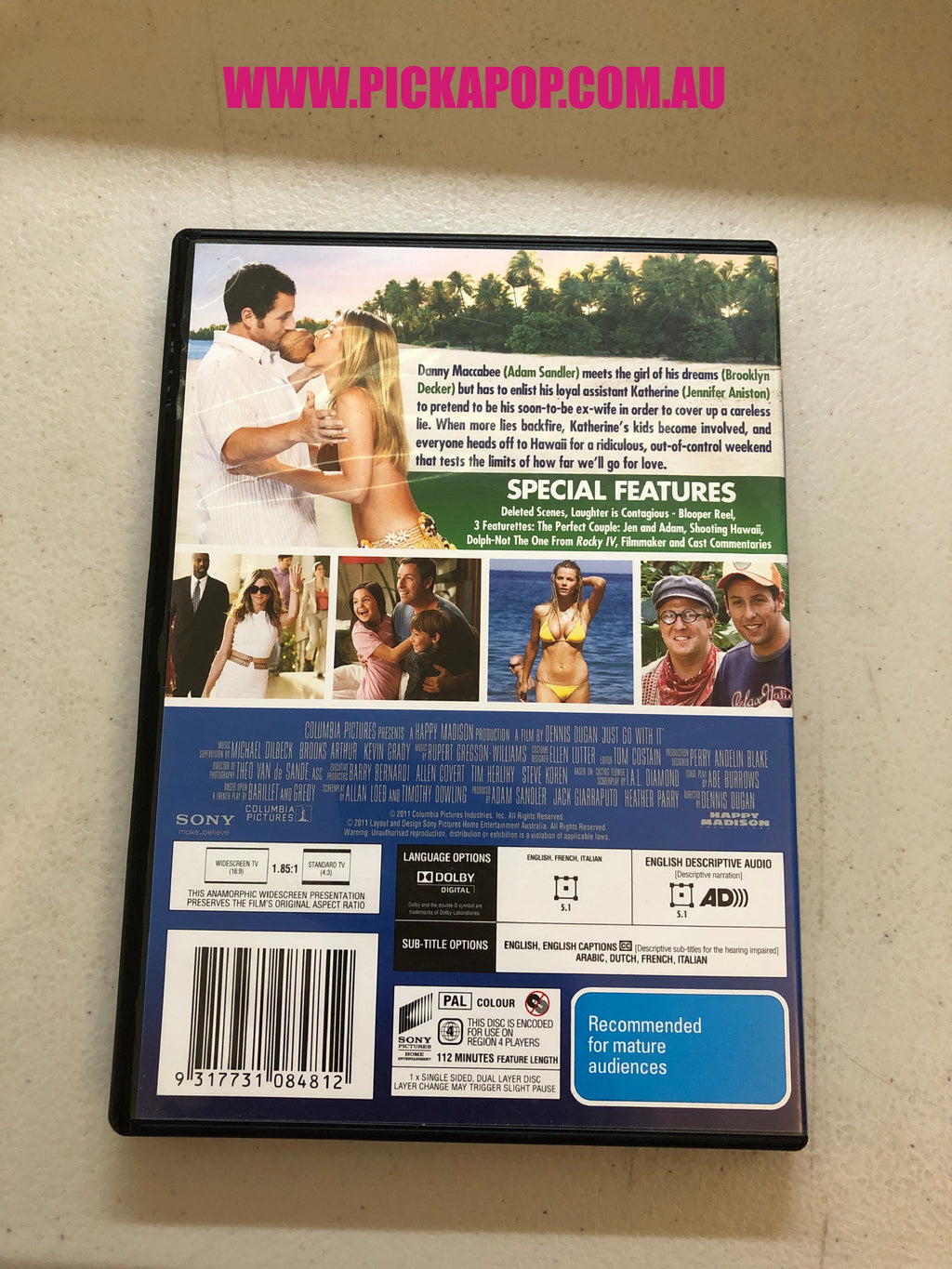JUST GO WITH IT - PAL Region 4 - DVD Cleaned and Tested