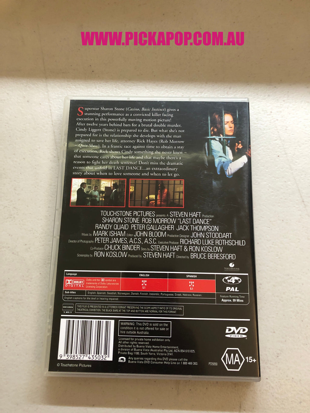 LAST DANCE -  PAL Region 4 - DVD Cleaned and Tested