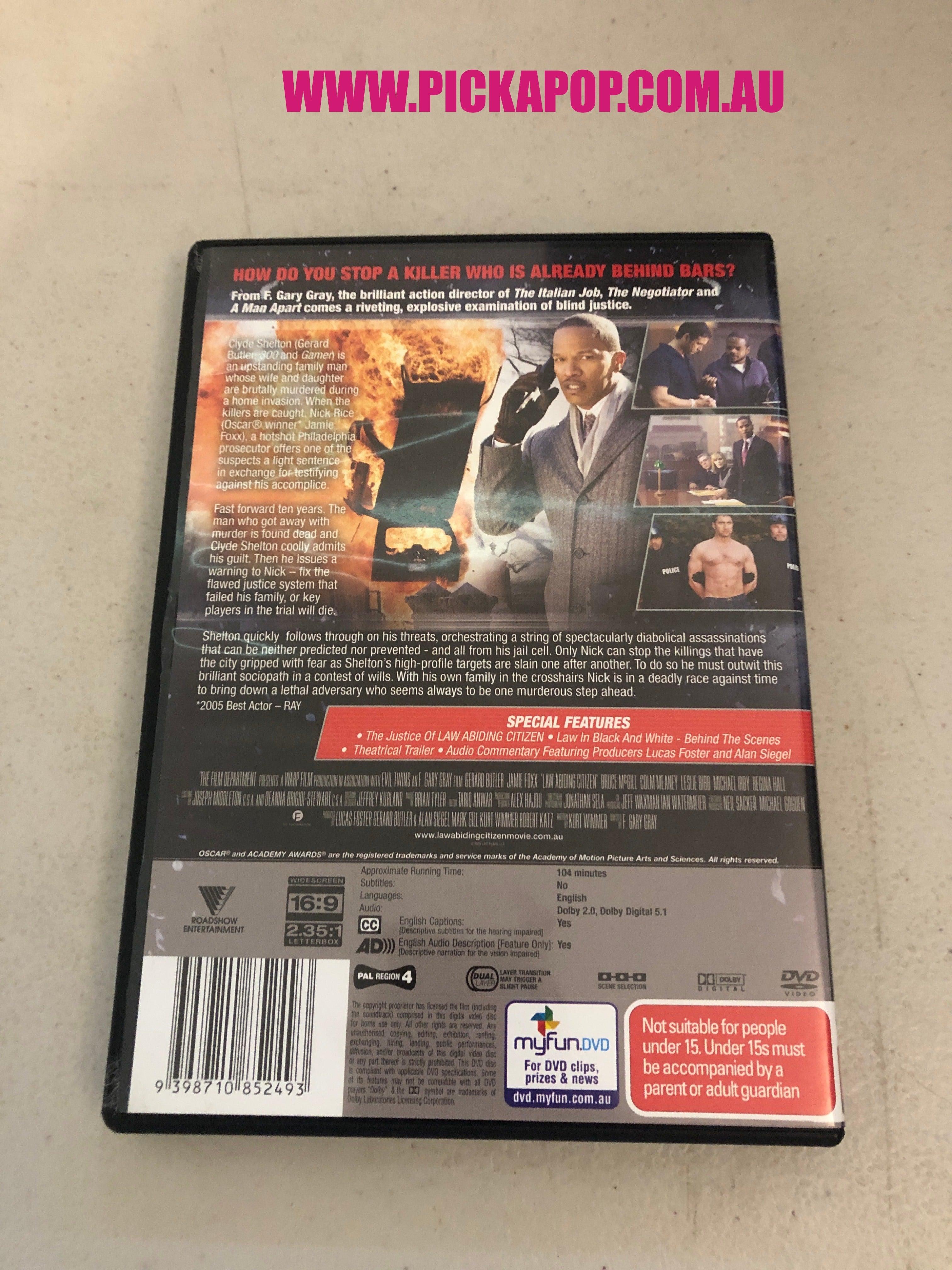 LAW ABIDING CITIZEN - PAL Region 4 - DVD Cleaned and Tested