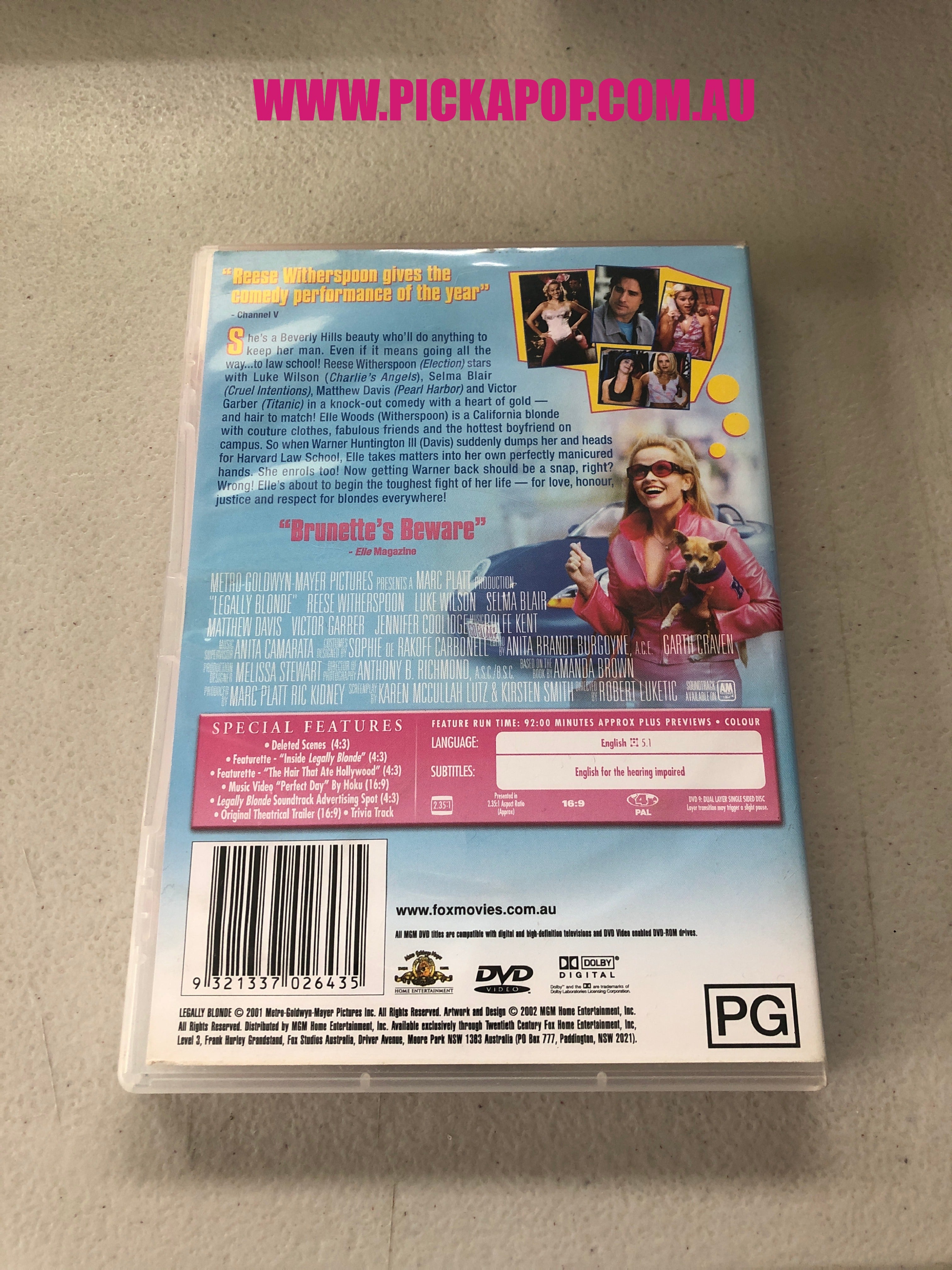 LEGALLY BLONDE - PAL Region 4 - DVD Cleaned and Tested