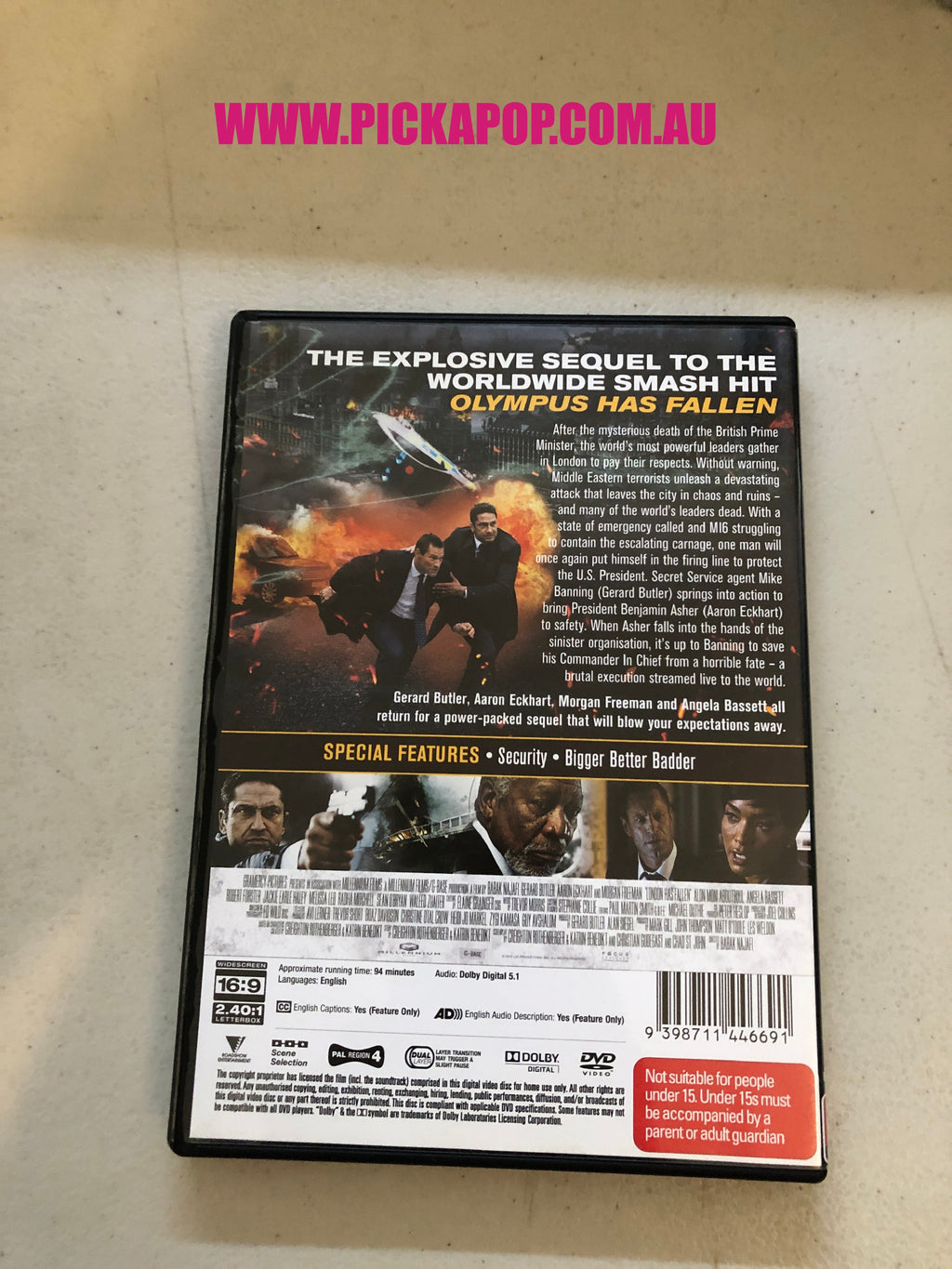 LONDON HAS FALLEN - PAL Region 4 - DVD Cleaned and Tested