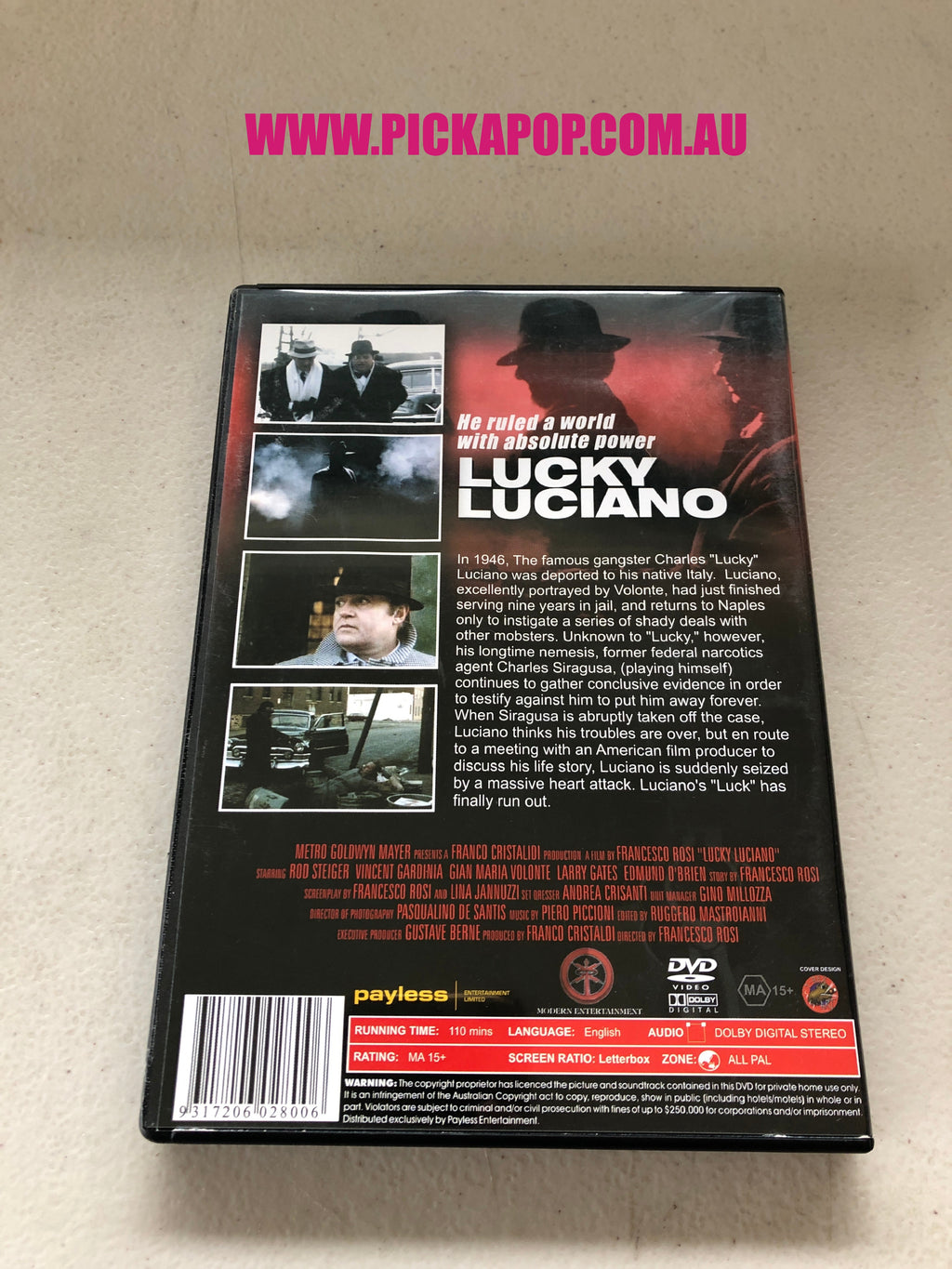 LUCKY LUCIANO - PAL Region 4 - DVD Cleaned and Tested
