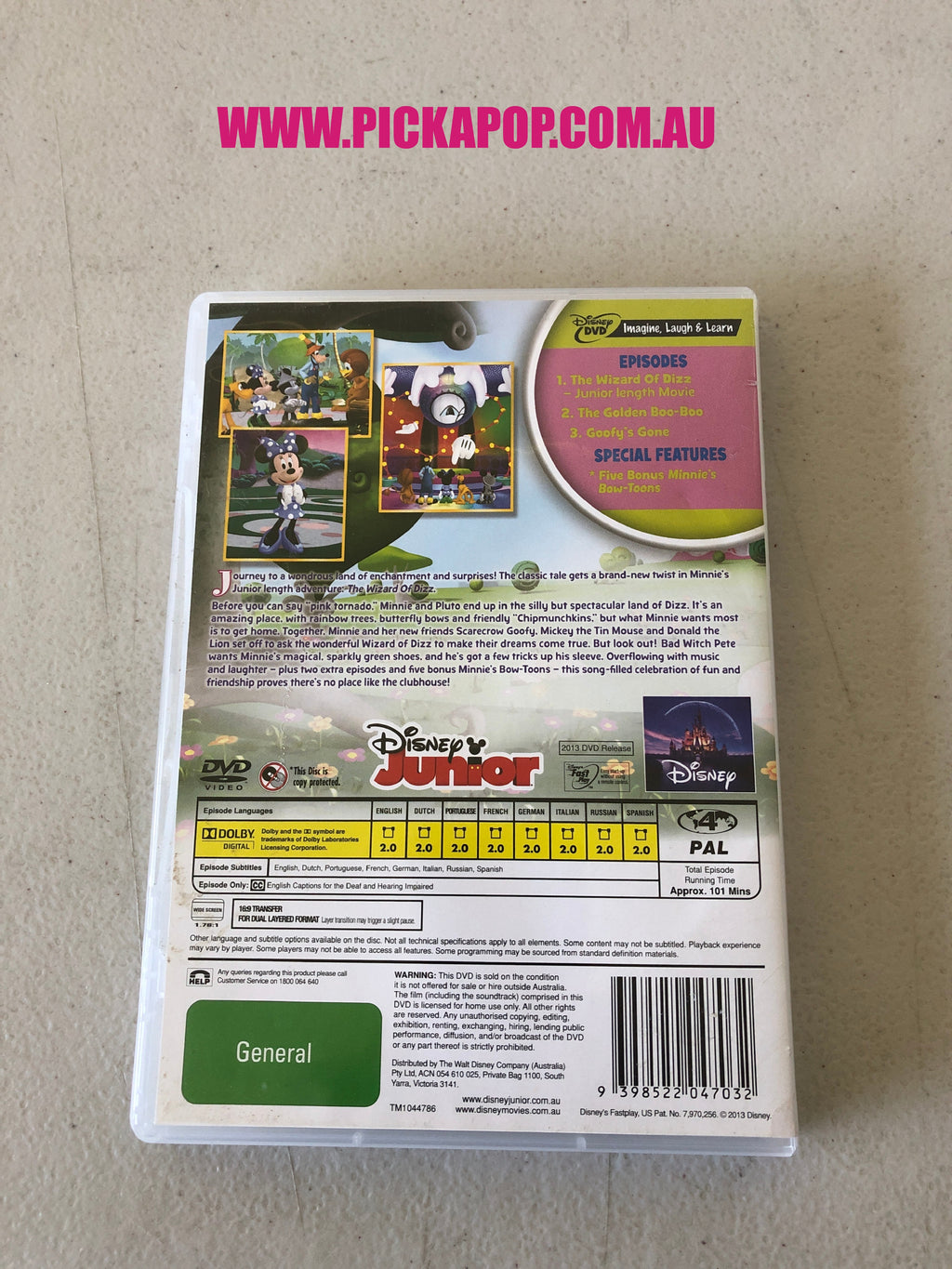 MINNIES THE WIZARD OF DIZZ - PAL Region 4 - DVD Cleaned and Tested