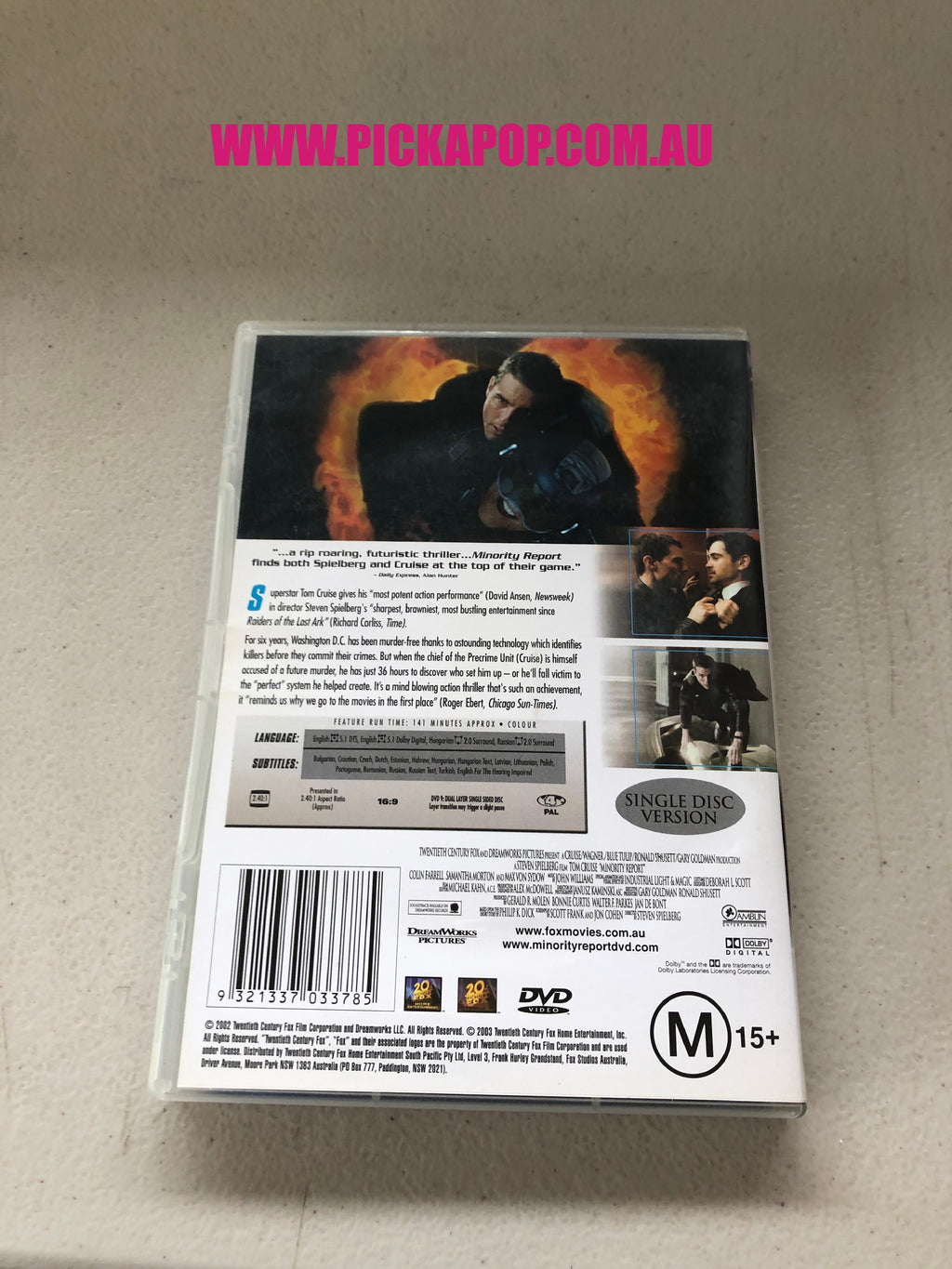 MINORITY REPORT - PAL Region 4 - DVD Cleaned and Tested