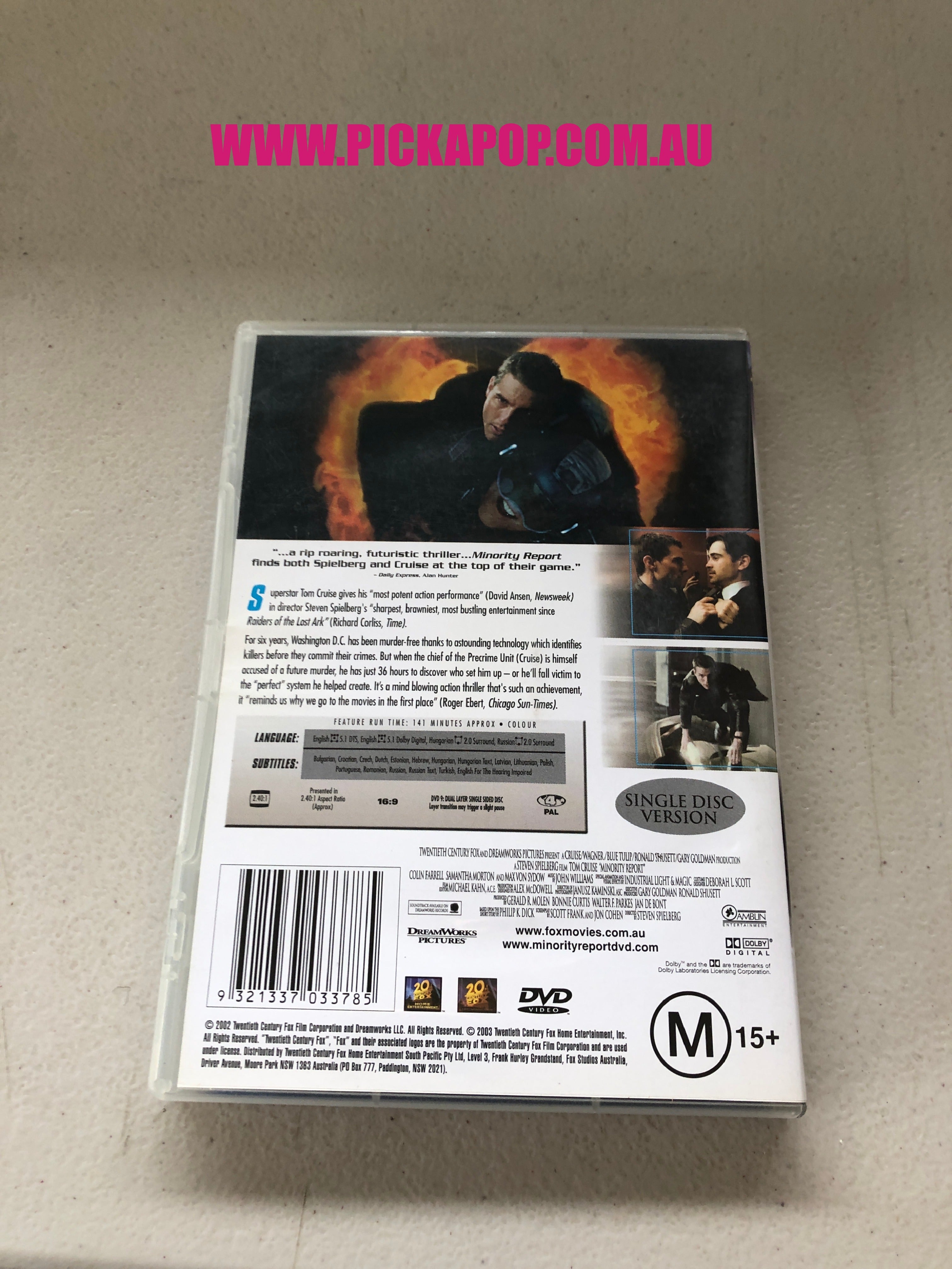 MINORITY REPORT - PAL Region 4 - DVD Cleaned and Tested