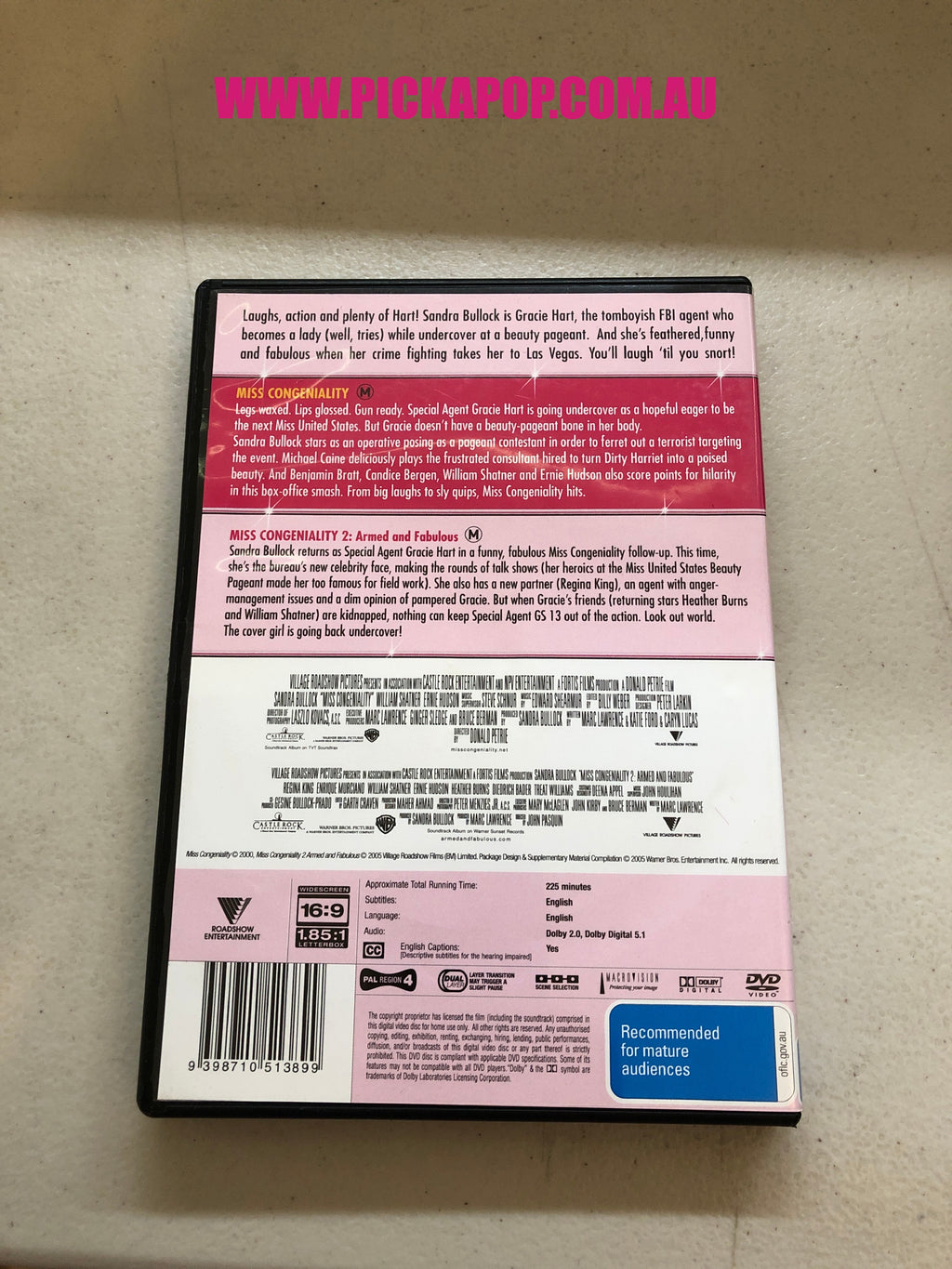 MISS CONGENIALITY & MISS CONGENIALITY 2 - PAL Region 4 - DVD Cleaned and Tested