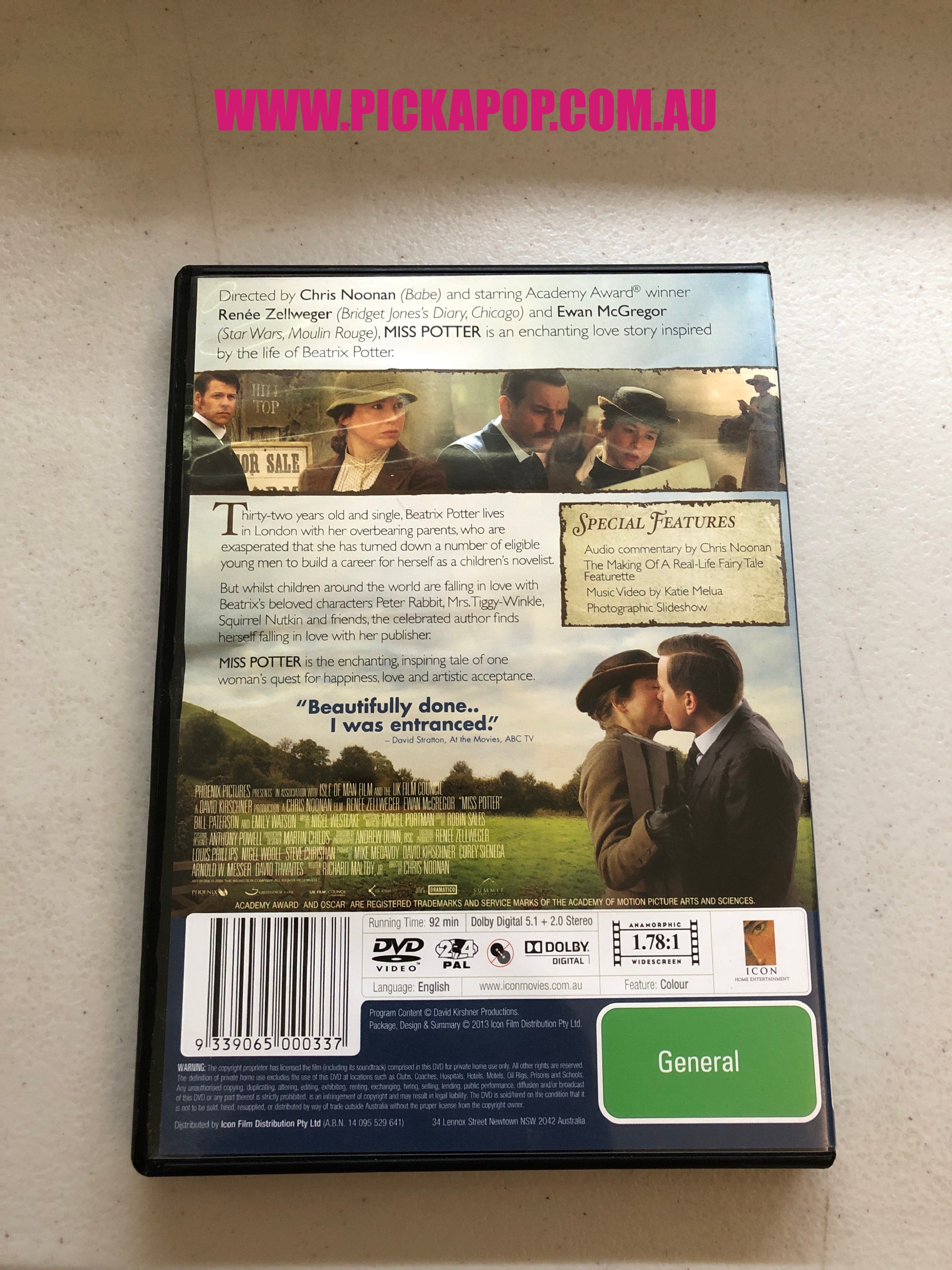 MISS POTTER -  PAL Region 4 - DVD Cleaned and Tested