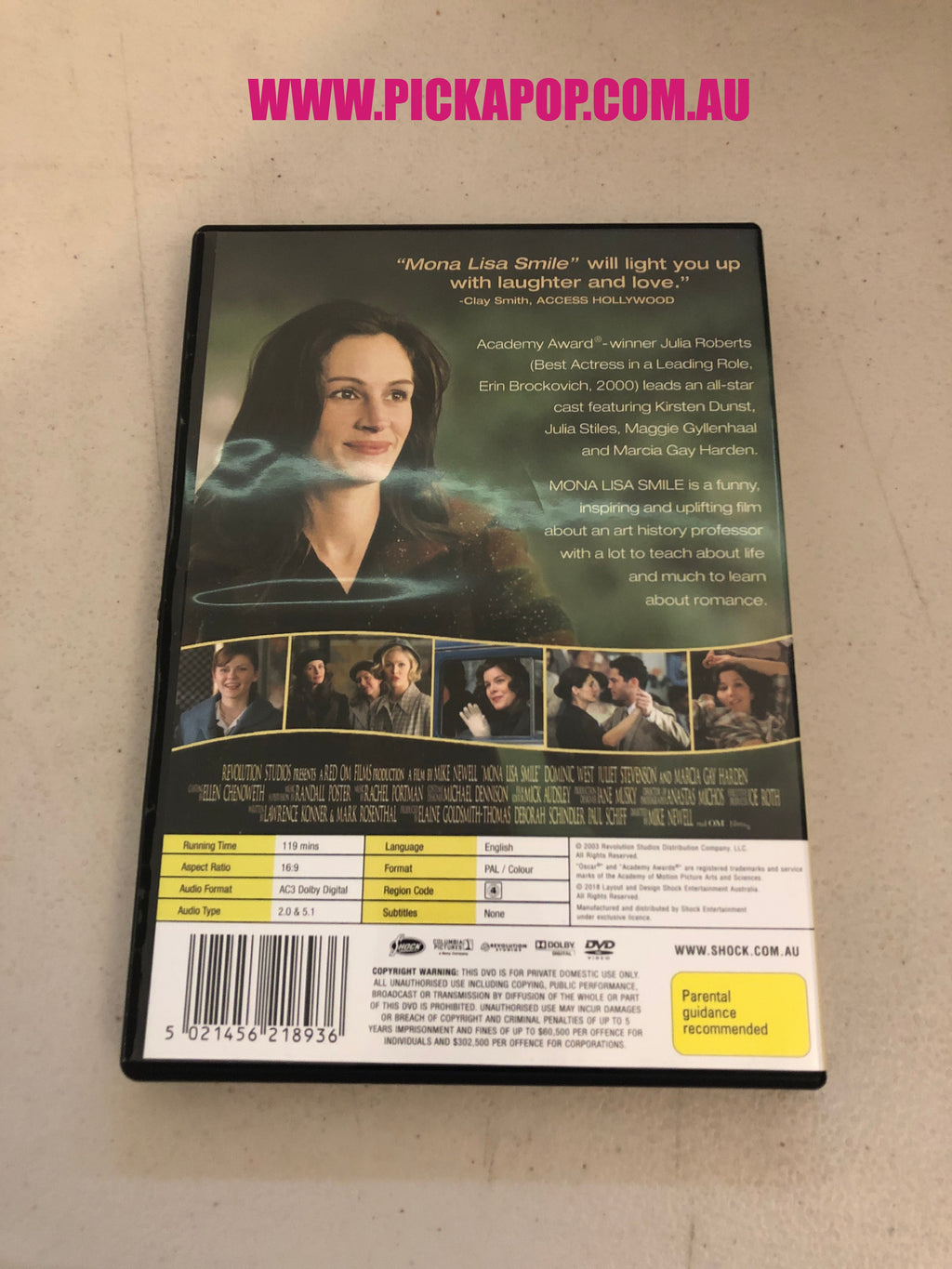 MONA LISA SMILE - PAL Region 4 - DVD Cleaned and Tested