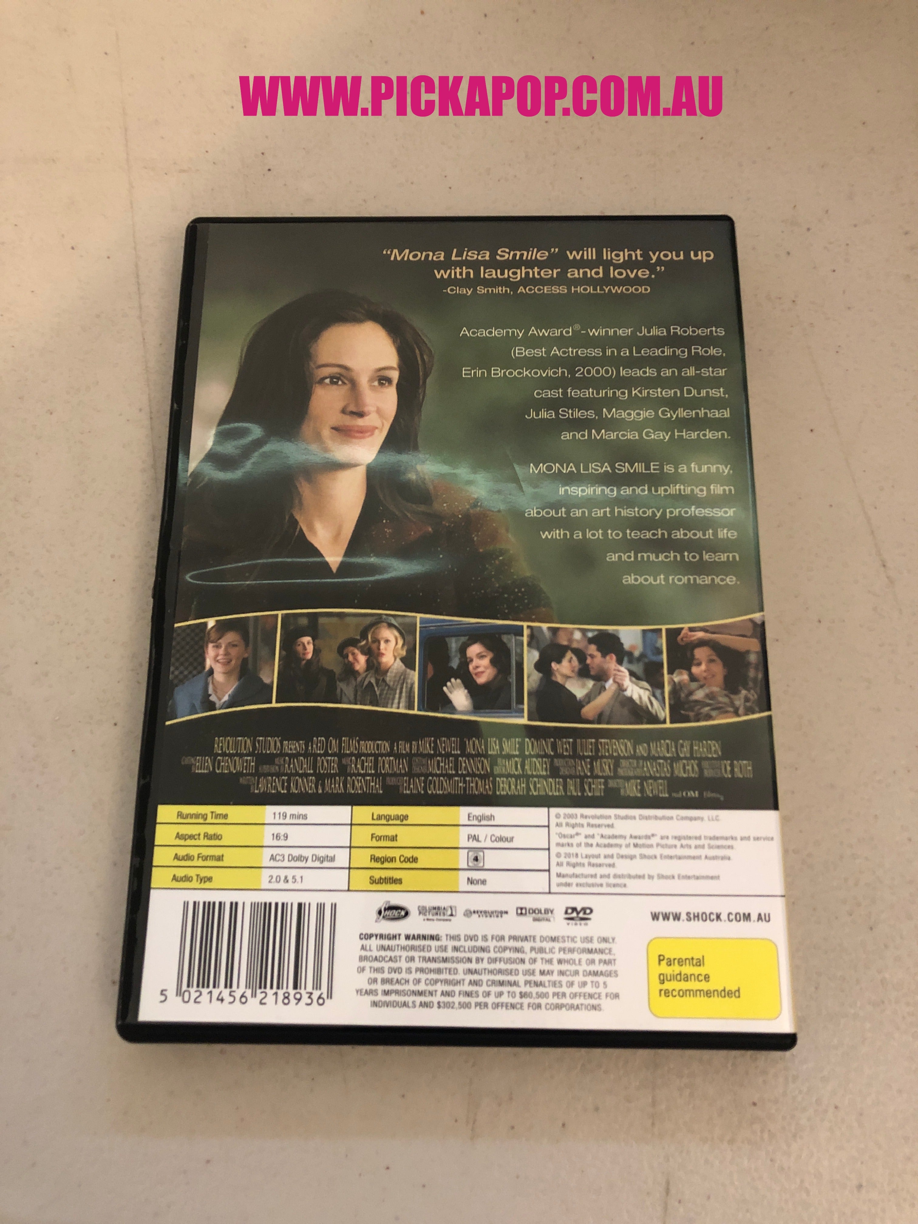 MONA LISA SMILE - PAL Region 4 - DVD Cleaned and Tested