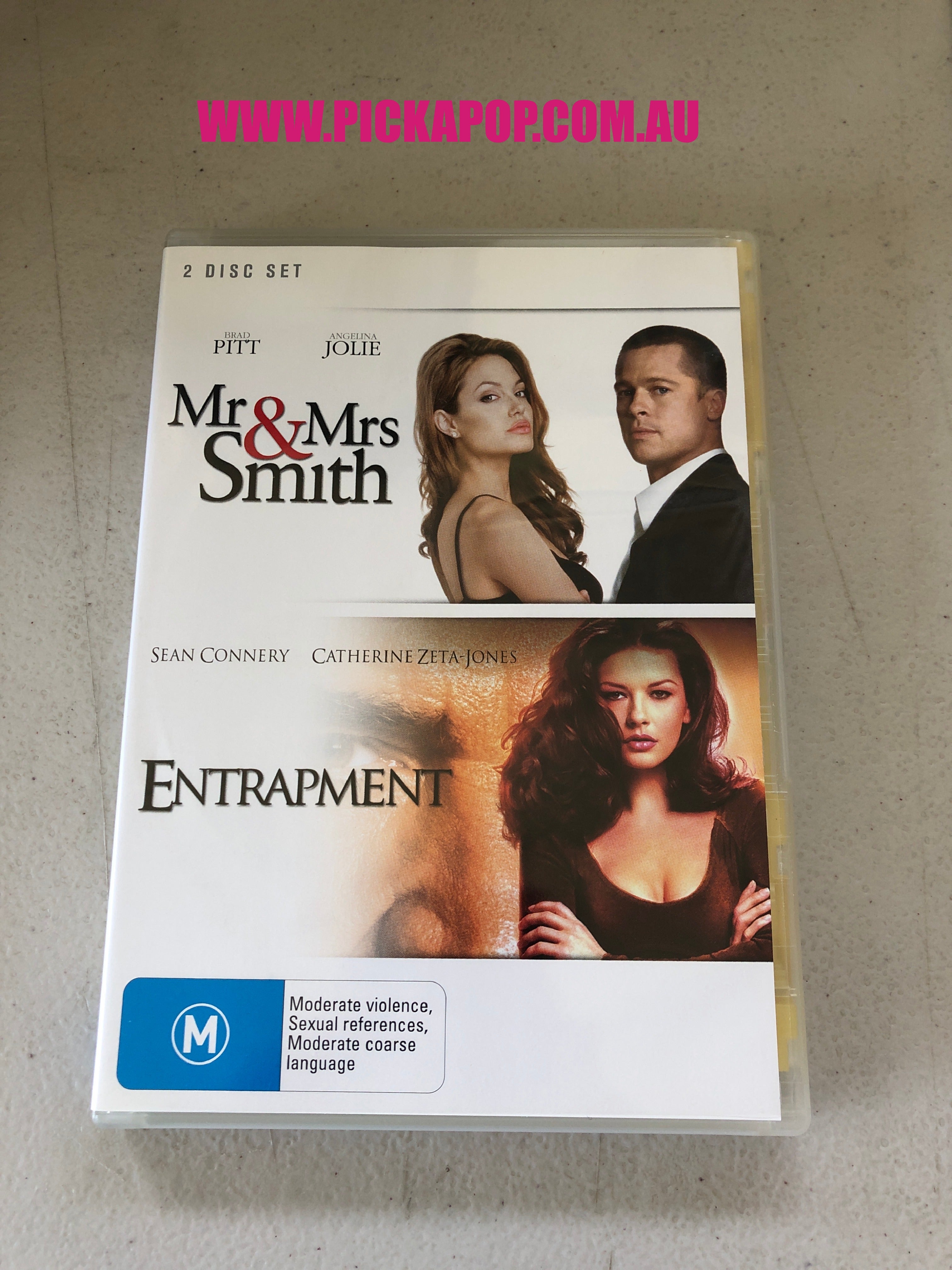 MR & MRS SMITH,ENTRAPMENT - PAL Region 4 - DVD Cleaned and Tested