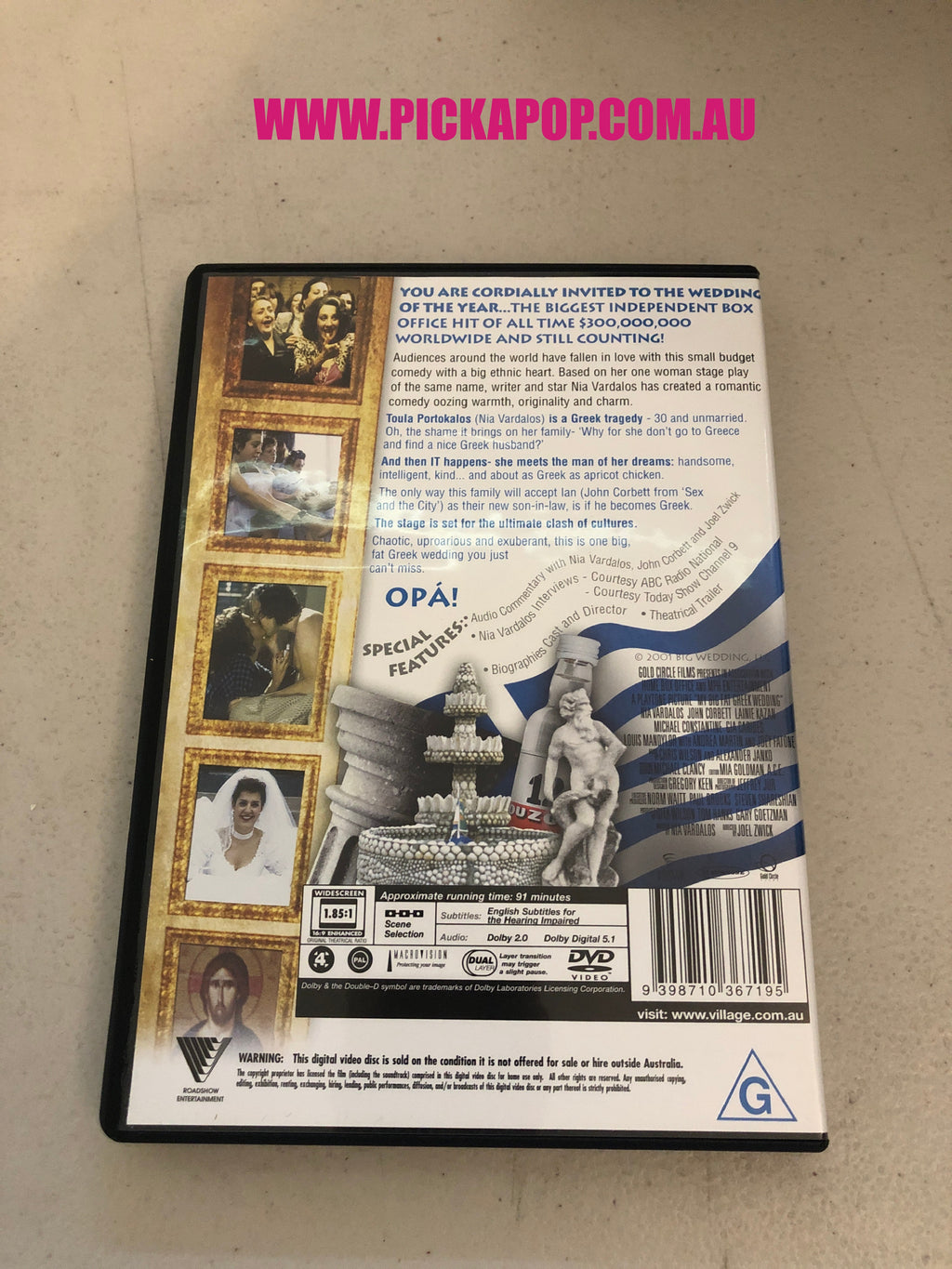 MY BIG FAT GREEK WEDDING - PAL Region 4 - DVD Cleaned and Tested