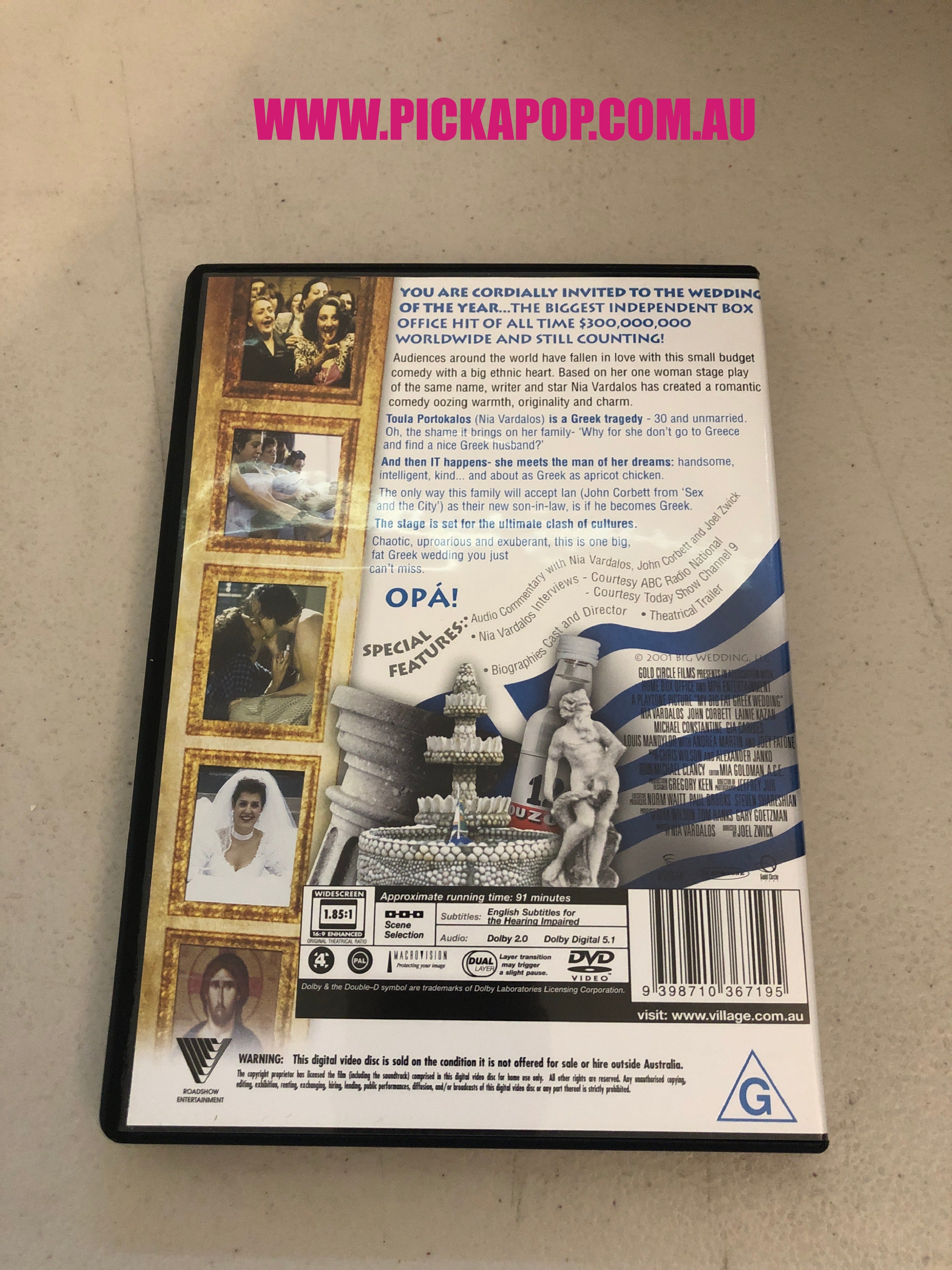 MY BIG FAT GREEK WEDDING - PAL Region 4 - DVD Cleaned and Tested