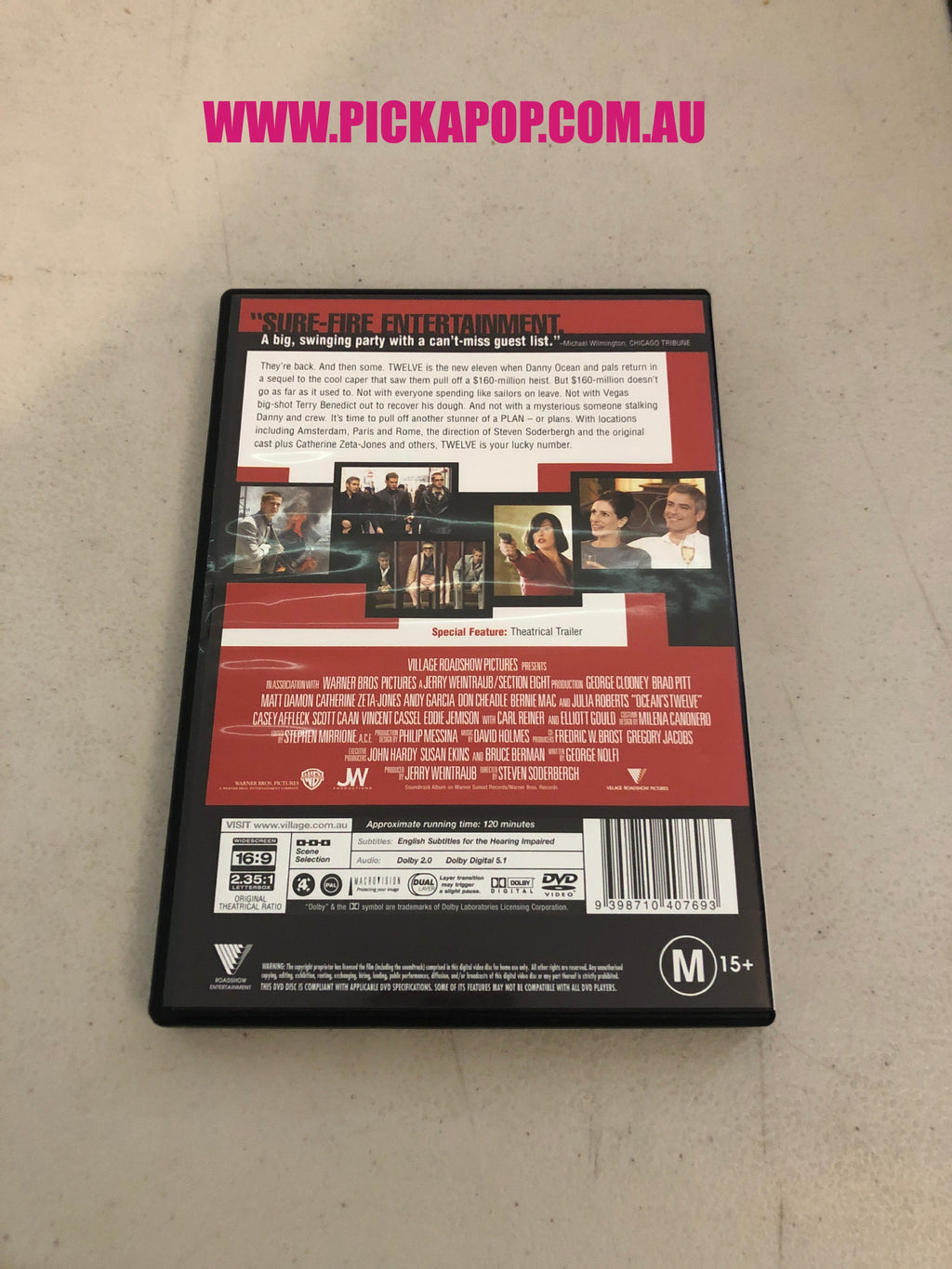 OCEAN'S TWELVE - PAL Region 4 - DVD Cleaned and Tested