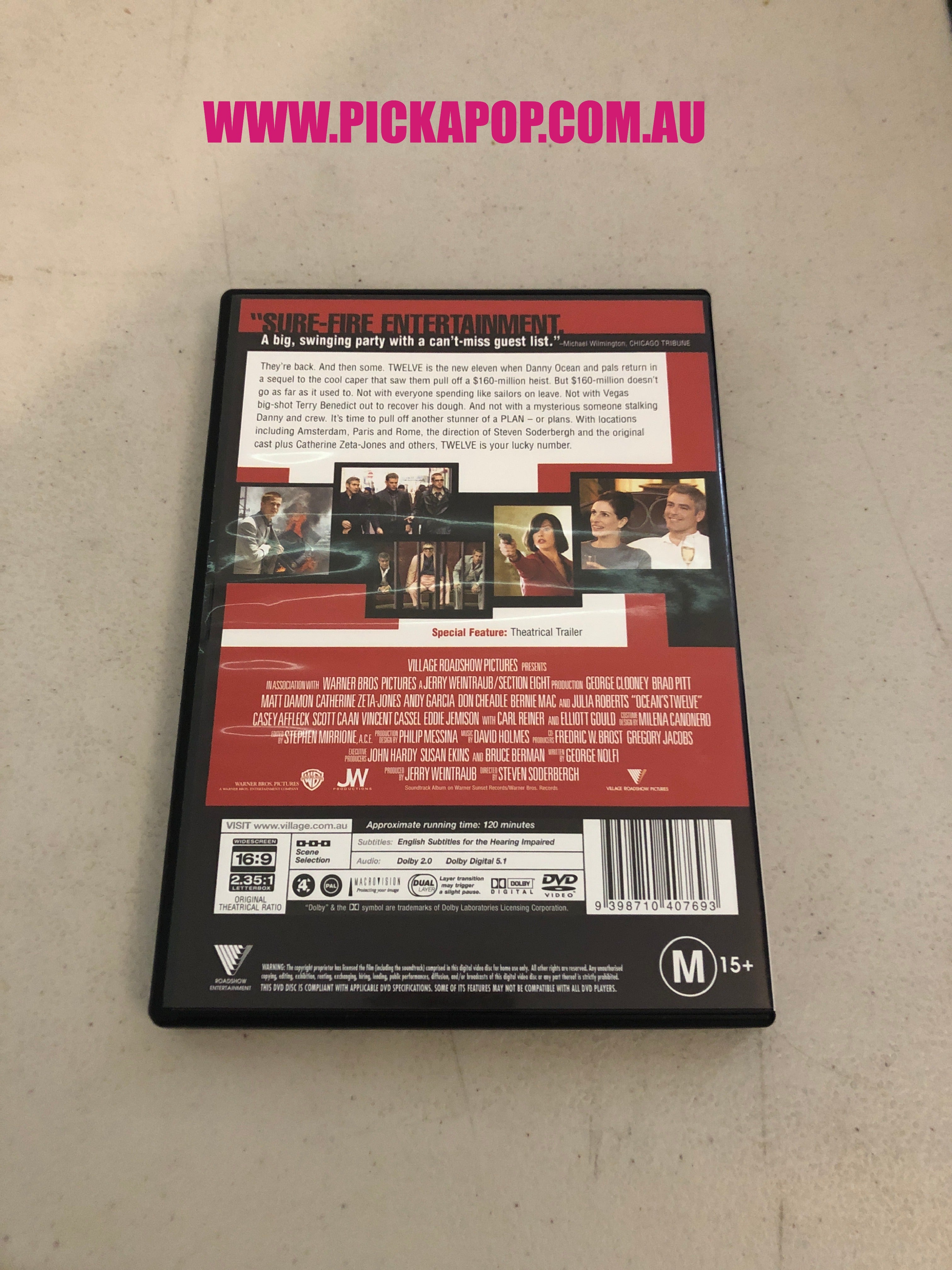 OCEAN'S TWELVE - PAL Region 4 - DVD Cleaned and Tested