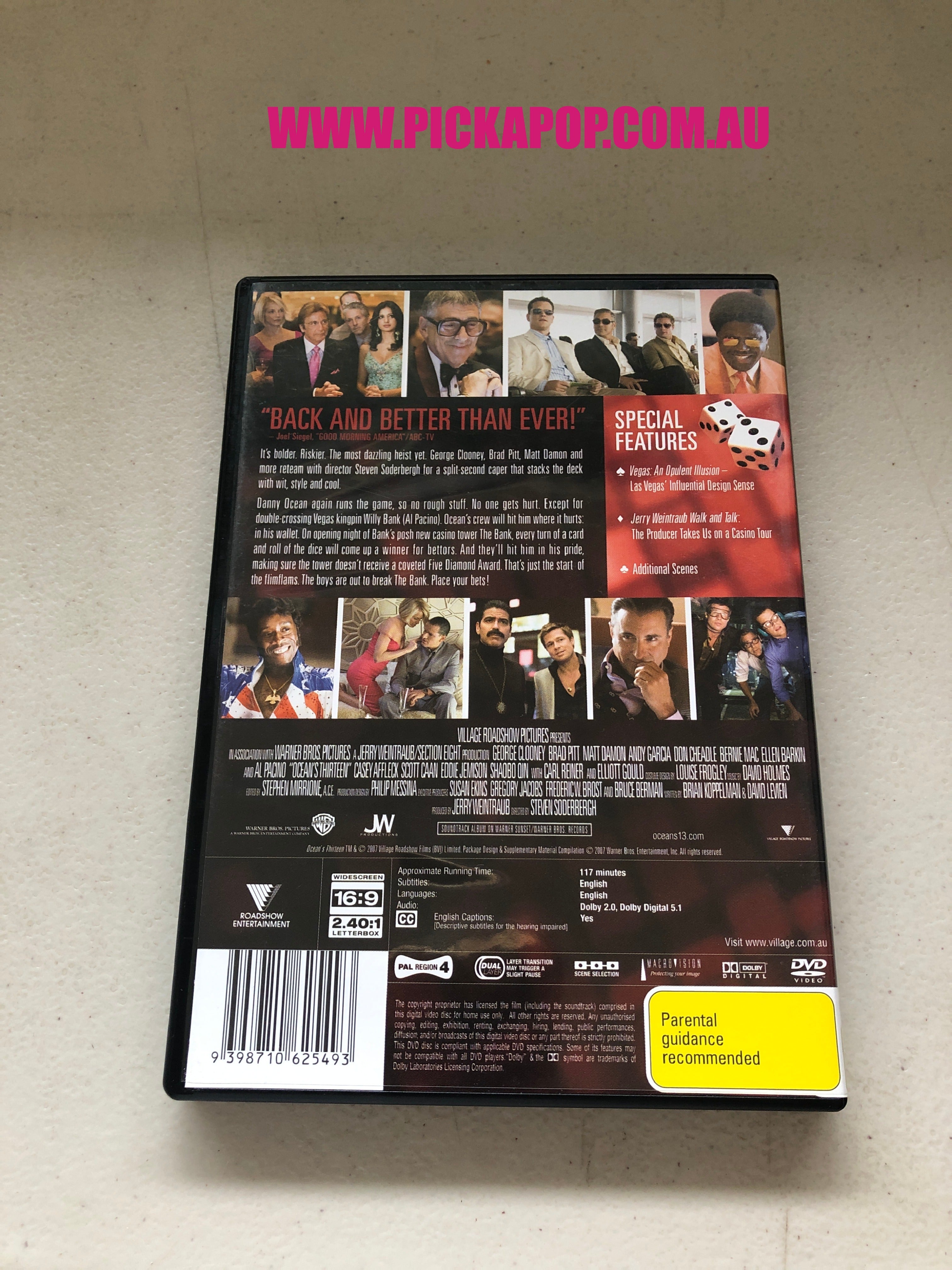 OCEAN'S THIRTEEN - PAL Region 4 - DVD Cleaned and Tested