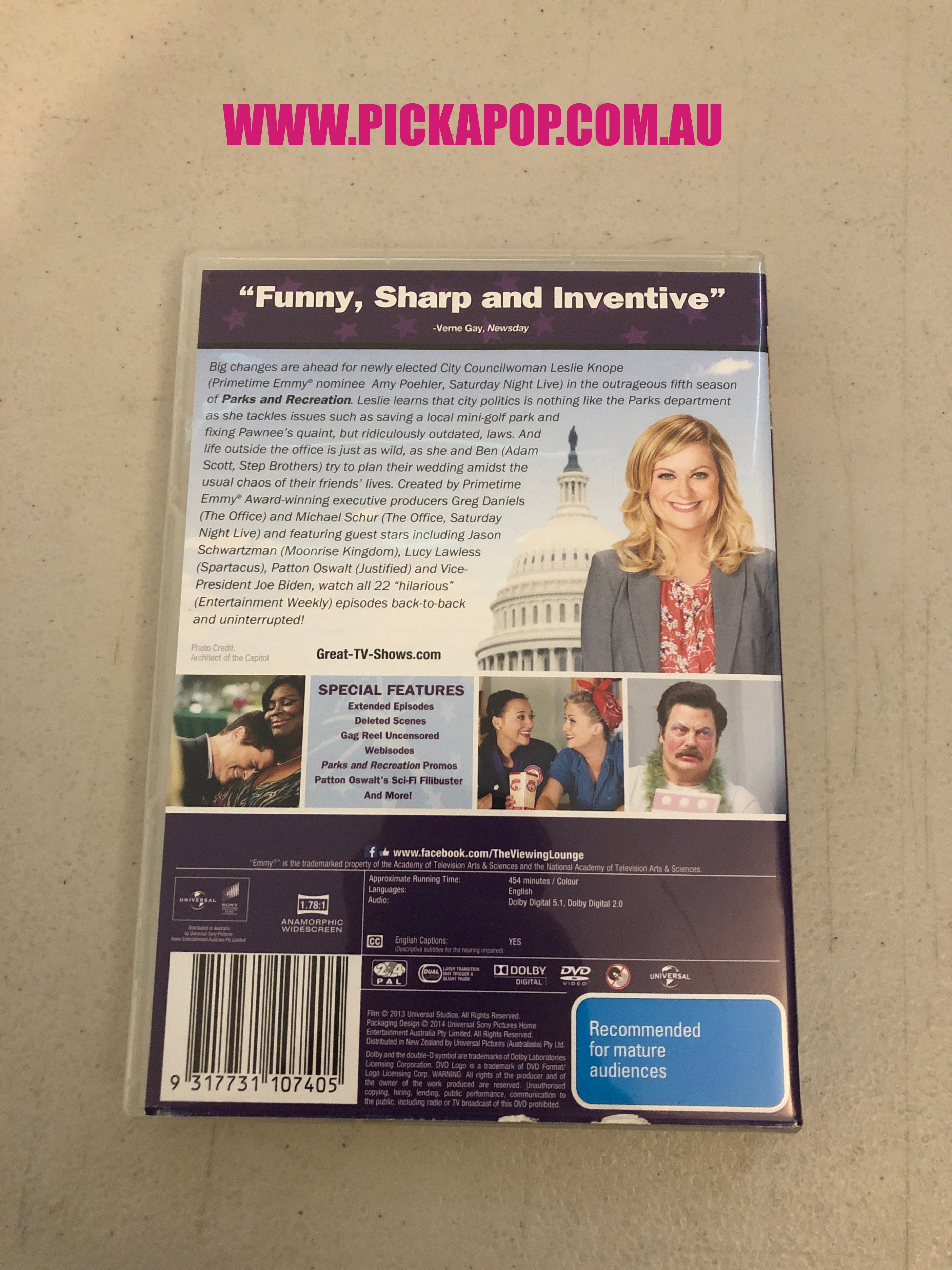 PARKS AND RECREATION SEASON FIVE - PAL Region 4 - DVD Cleaned and Tested