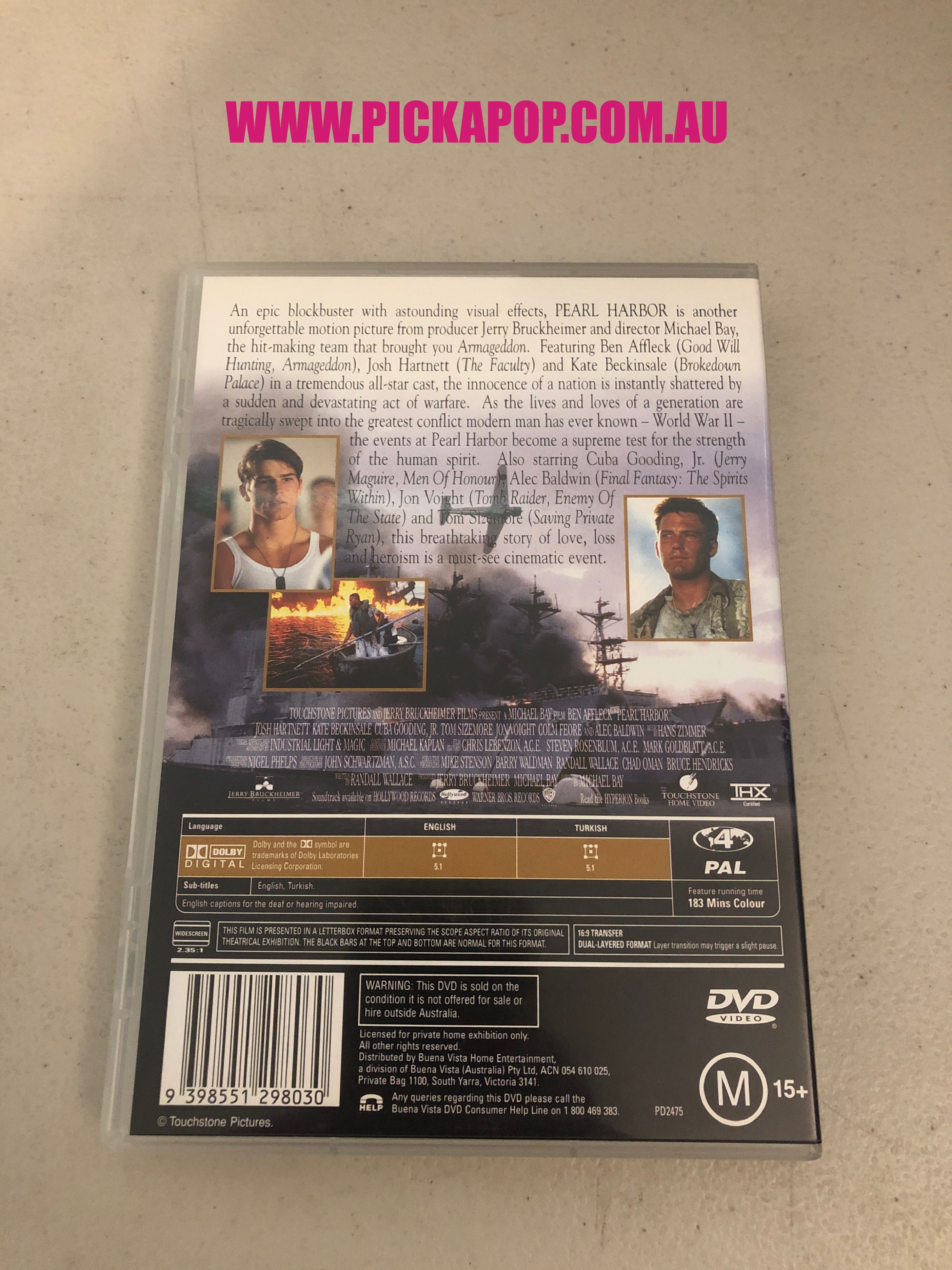 PEARL HARBOUR - PAL Region 4 - DVD Cleaned and Tested