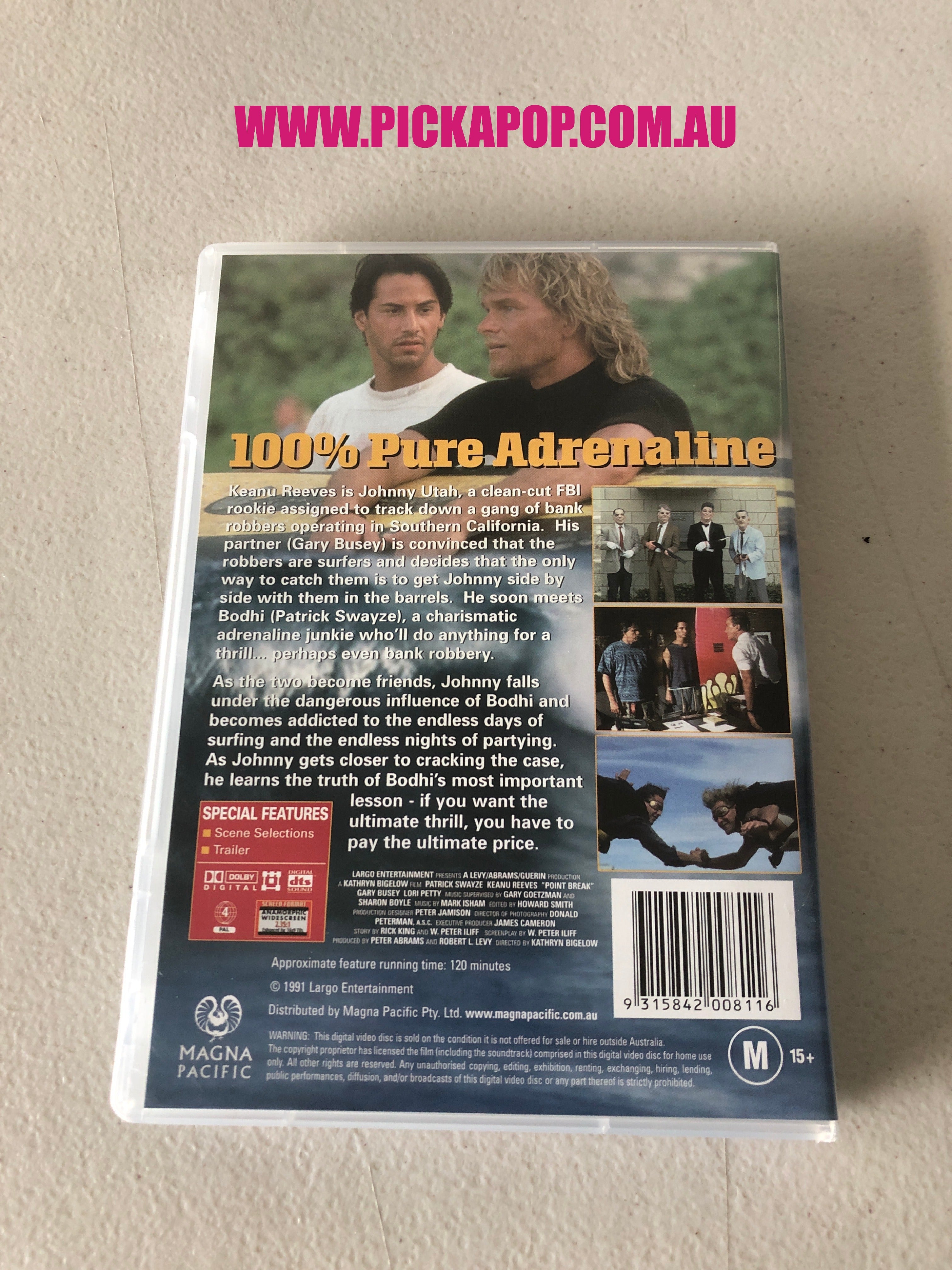 POINT BREAK - PAL Region 4 - DVD Cleaned and Tested