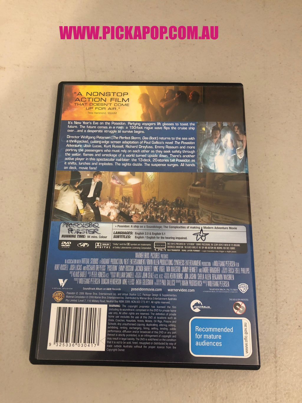POSEIDON - PAL Region 4 - DVD Cleaned and Tested