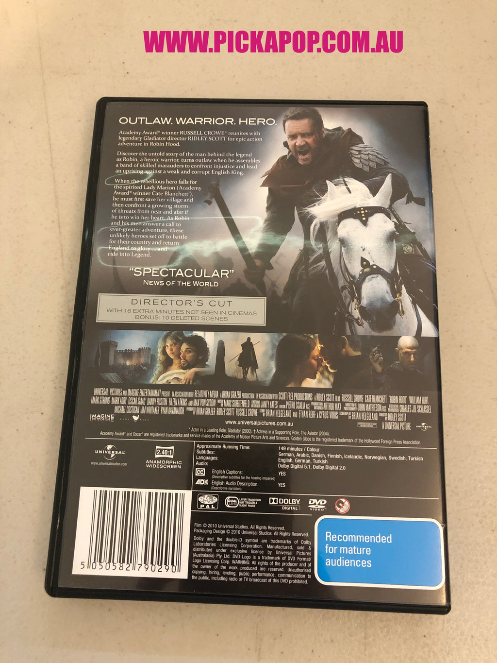 ROBIN HOOD - PAL Region 4 - DVD Cleaned and Tested