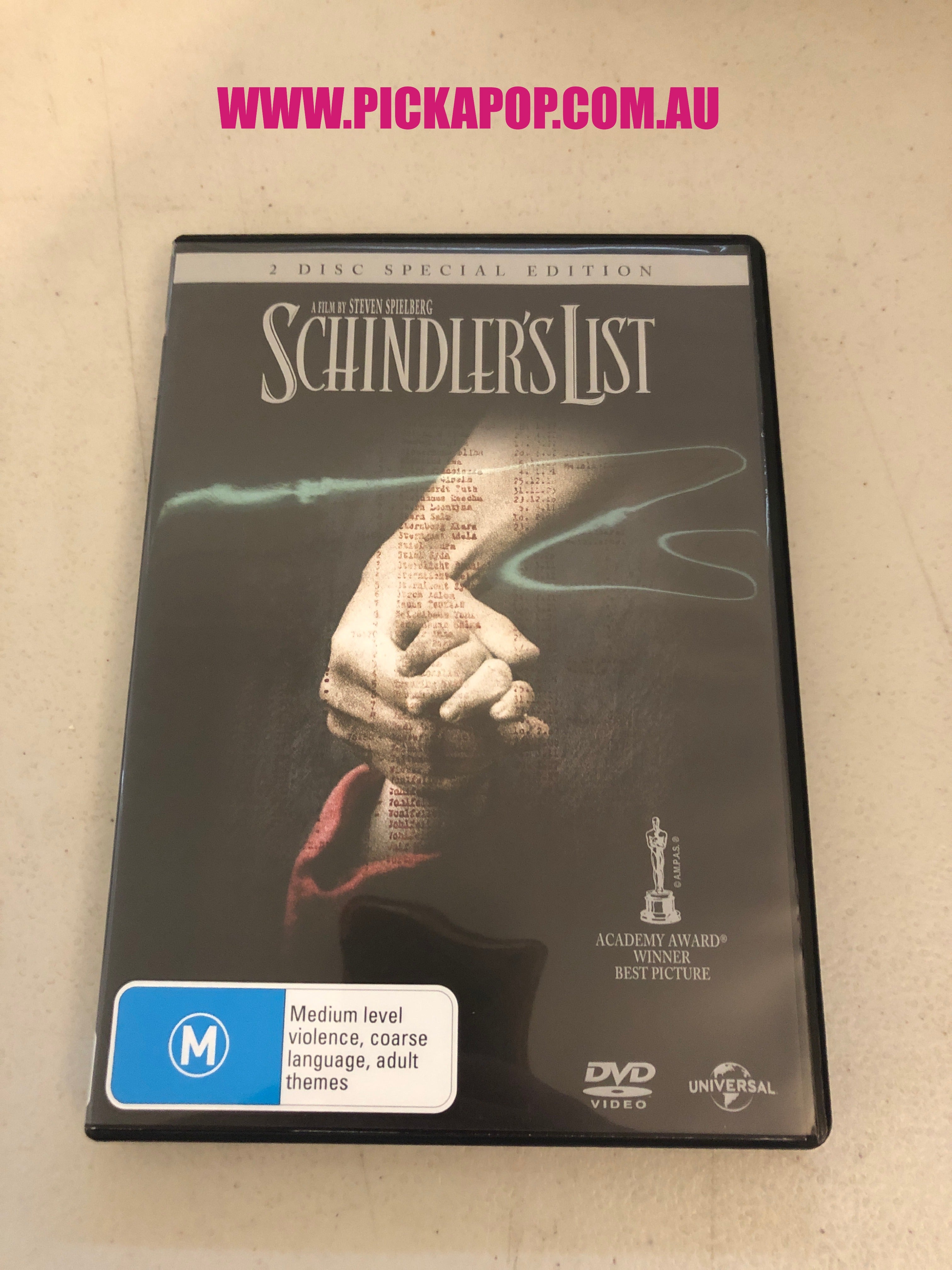 SCHINDLERS LIST - PAL Region 4 - DVD Cleaned and Tested