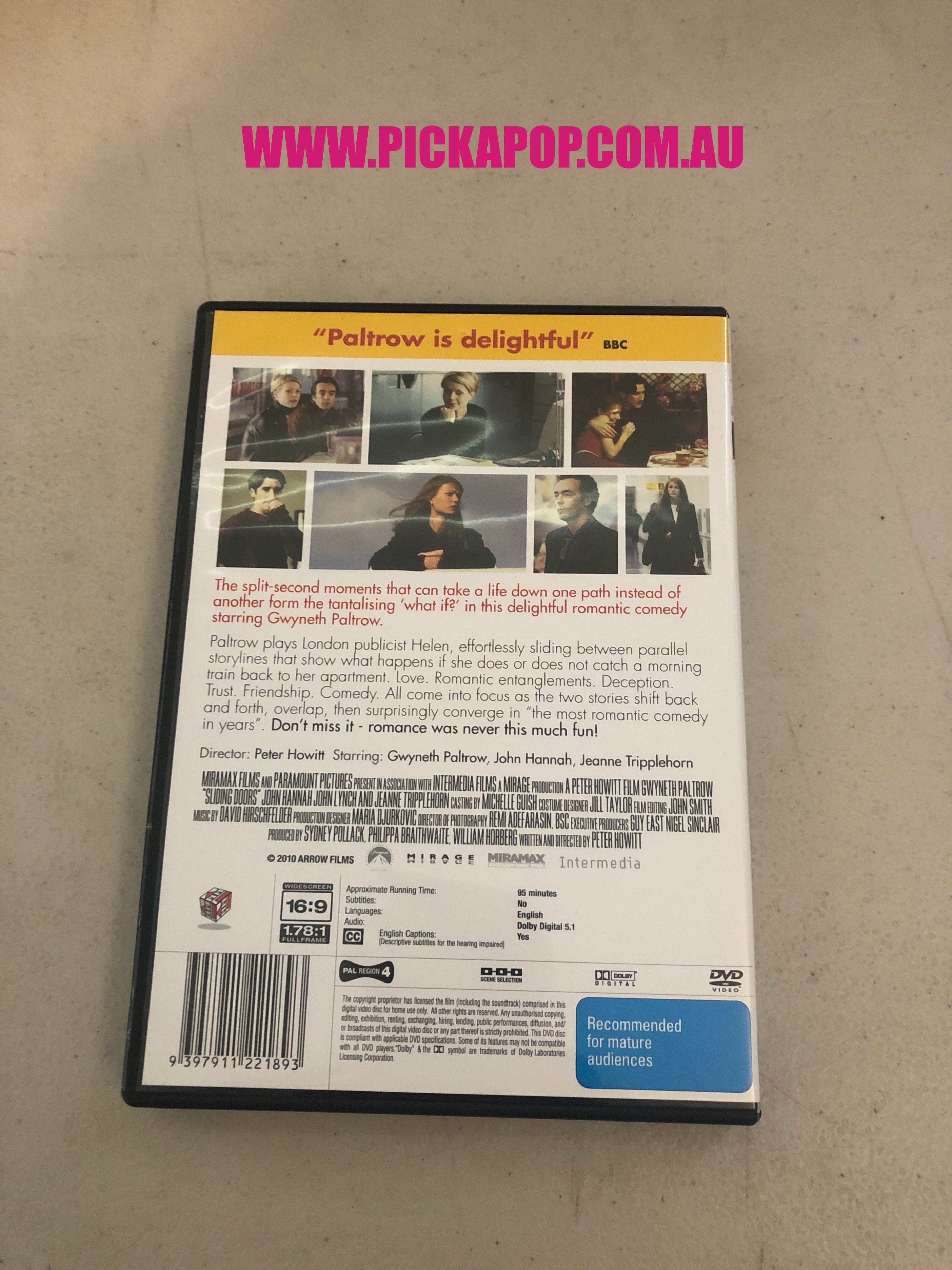 SLIDING DOORS - PAL Region 4 - DVD Cleaned and Tested