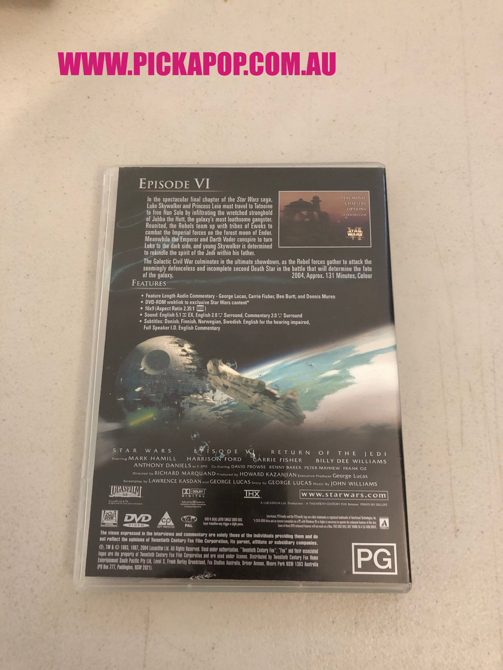 STAR WARS VI RETURN OF THE JEDI - PAL Region 4 - DVD Cleaned and Tested