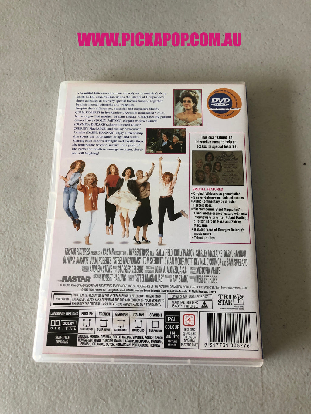 STEEL MAGNOLIAS - PAL Region 4 - DVD Cleaned and Tested