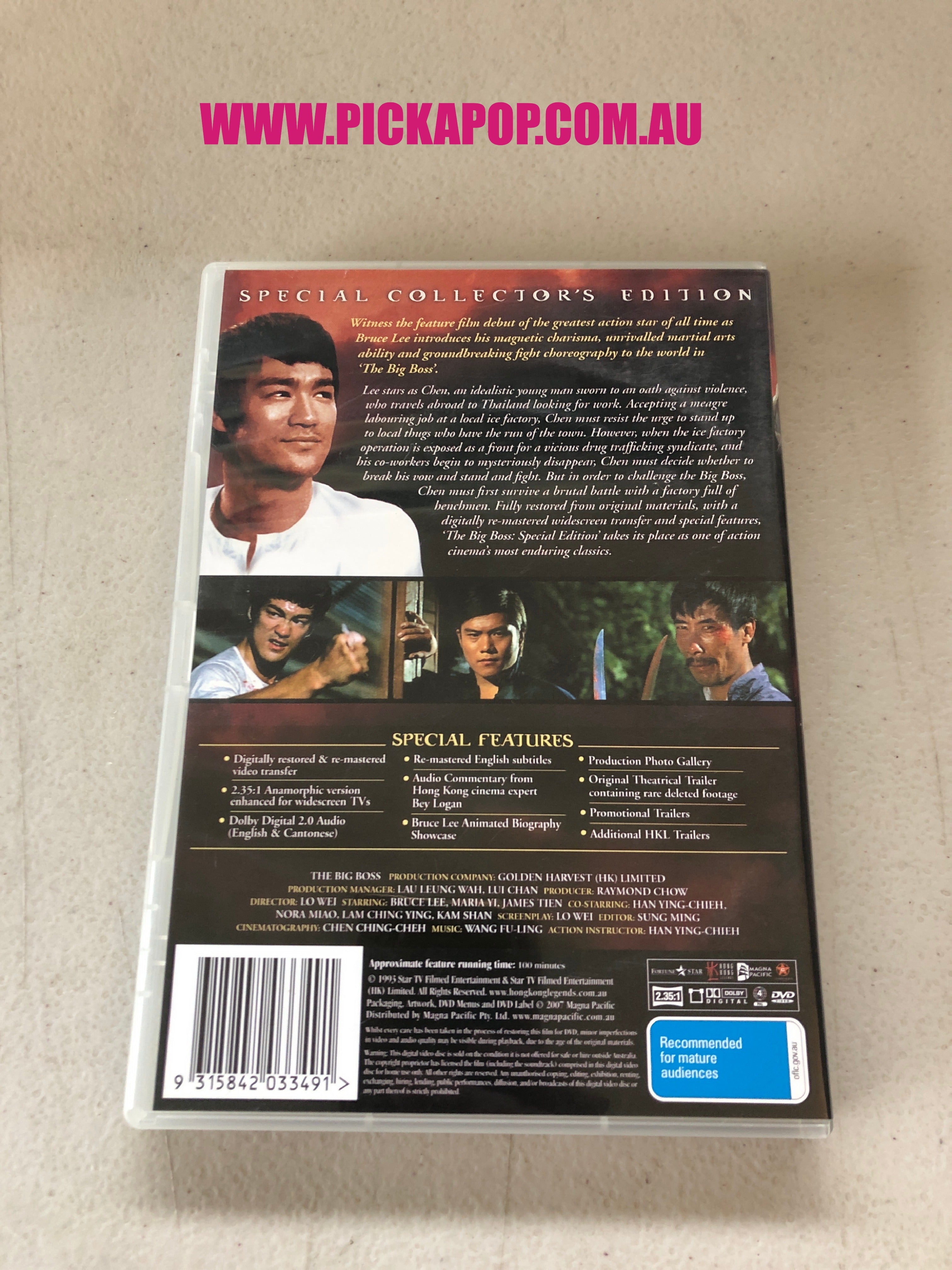 THE BIG BOSS - PAL Region 4 - DVD Cleaned and Tested